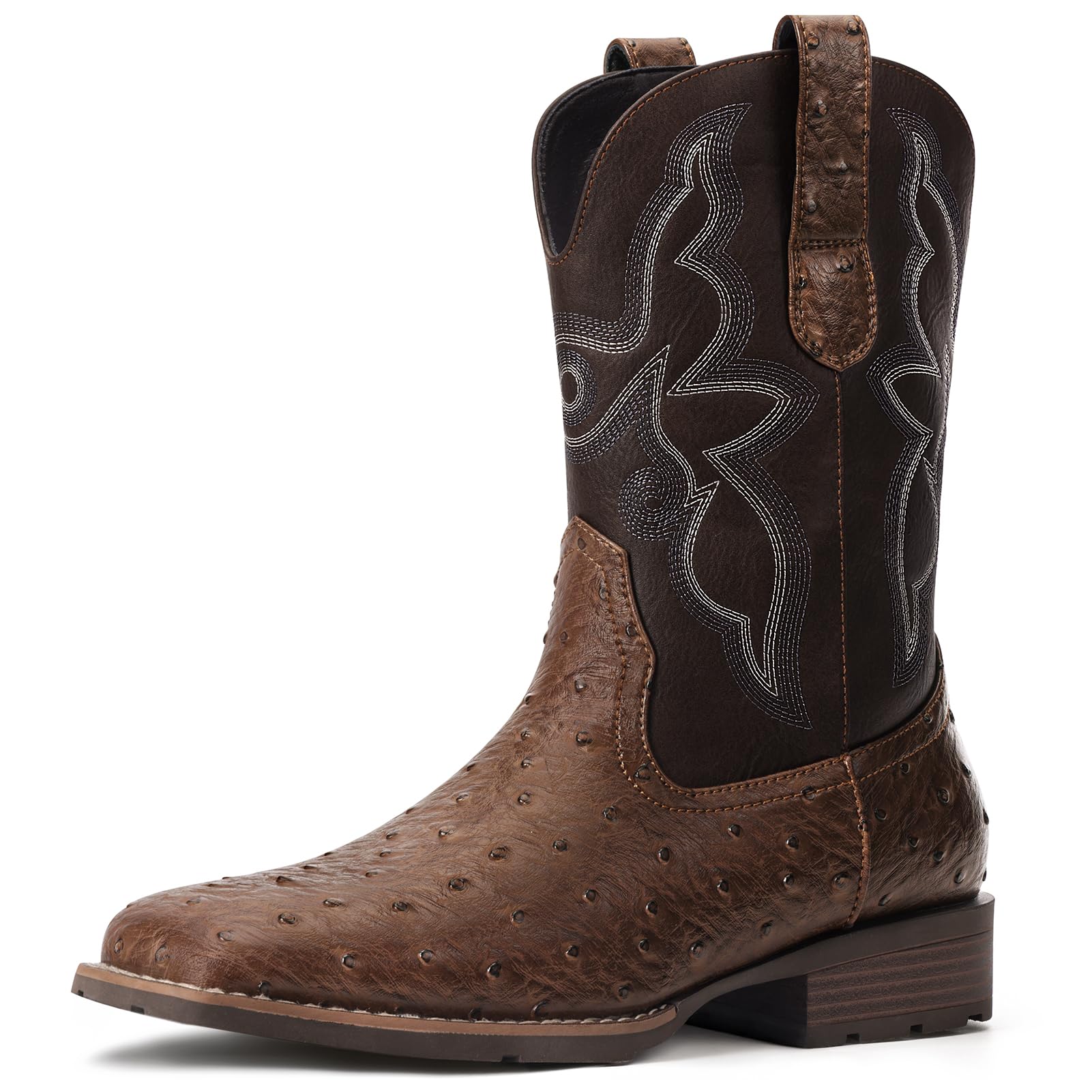 Cowboy Boots For Men - Western Boot Men's Cowboy Boots With Square Toe | Cowboy Western Boot | Pull-on Boots| Old West Style Embroidered