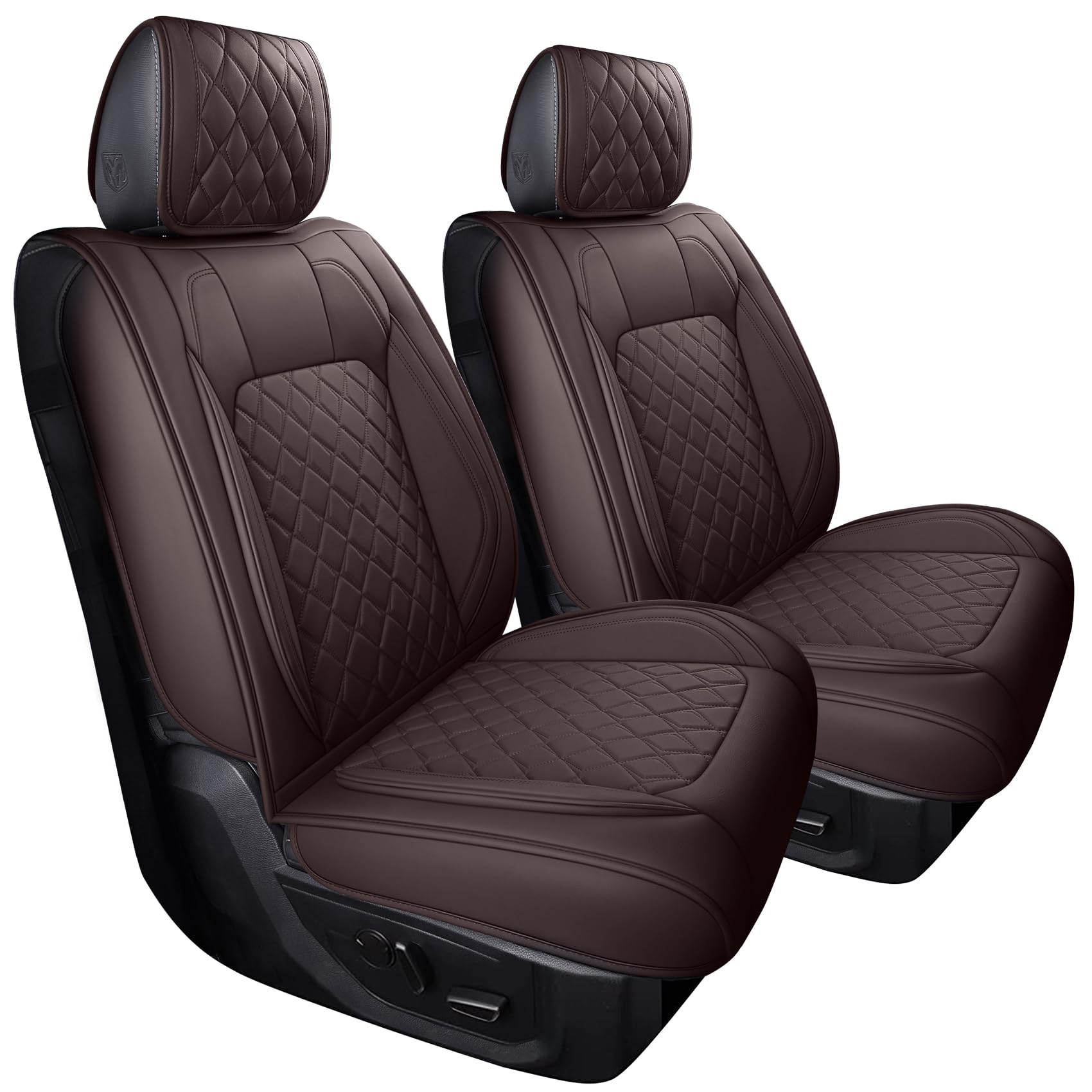 Aierxuan Dodge Ram Front Seat Covers Custom Fit 2009-2026 1500/2500/3500 Truck Pickup Crew Quad Regular Cab Heavy Duty Waterproof Leather Airbag Compatible Cushions(2 PCS Front/Black)