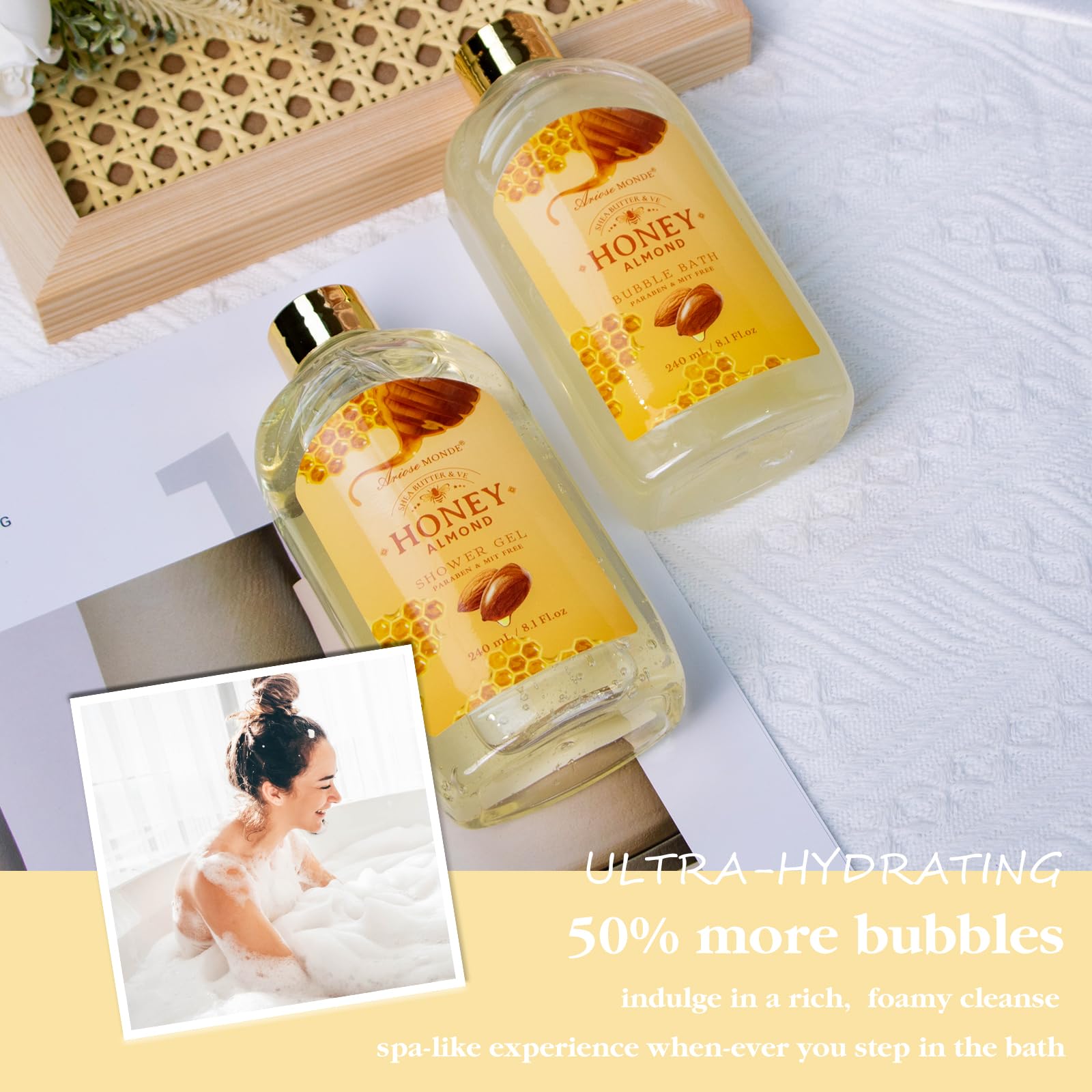 Spa Gift Baskets - Coconut Vanilla Bath Gift Set for Women, Relaxing Spa Kit with Bath Bombs, Body Lotion and Body Scrub, Birthday Gifts for Women, Christmas Spa Gifts for Mom