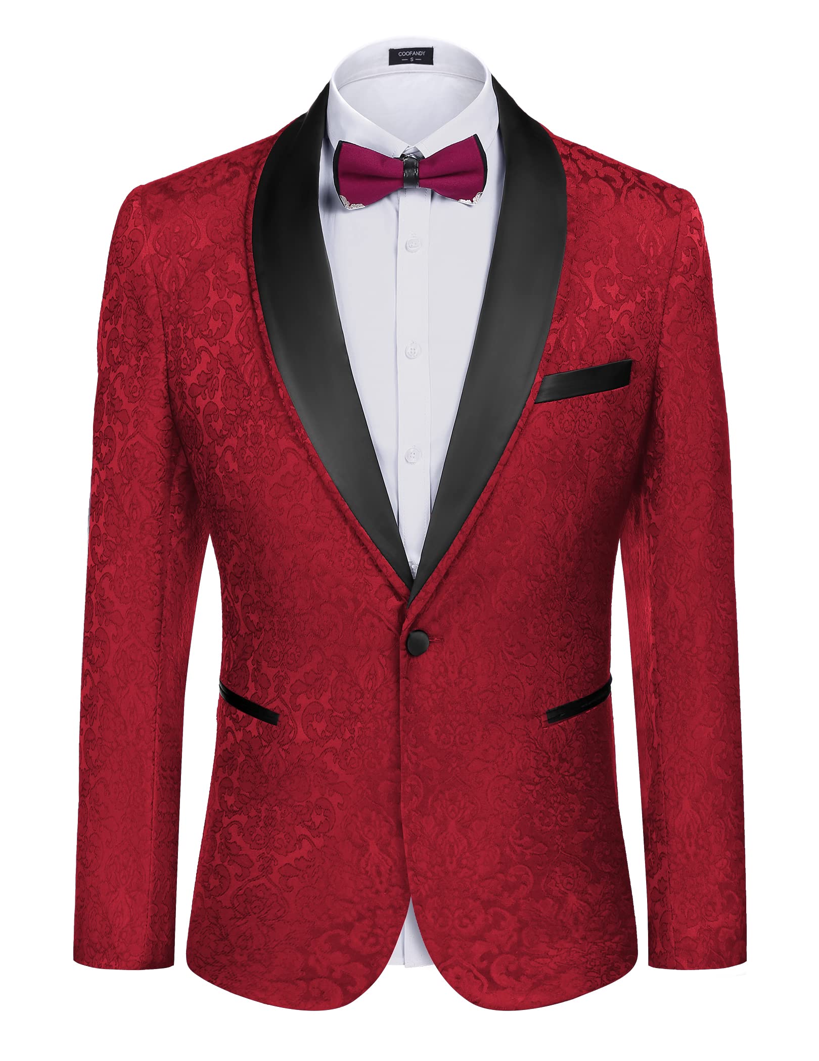 COOFANDY Men's Floral Tuxedo Suit Jacket Slim Fit Dinner Jacket Party Prom Wedding Blazer Jackets