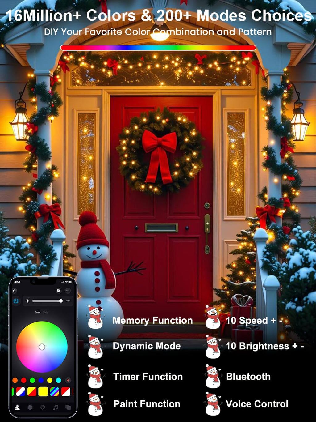 Connectable 100 LED String Lights Indoor Outdoor, 33FT Warm White Christmas Lights Waterproof, 13 Modes with Timer, Twinkle Fairy Lights Plug in Clear Wire for Christmas Tree, Bedroom, Classroom Decor