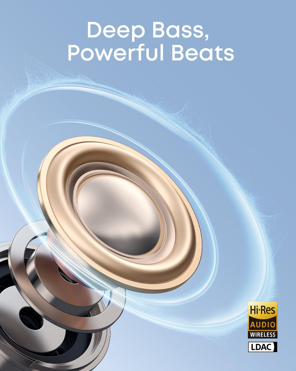 Soundcore C50i by Anker Open Ear Earbuds, Clip-On Headphones Over Ear for Running Workout, 12mm Drivers Powerful Bass, IP55 Waterproof, Bluetooth 6.0 Hi-Res, FlexiClip Design