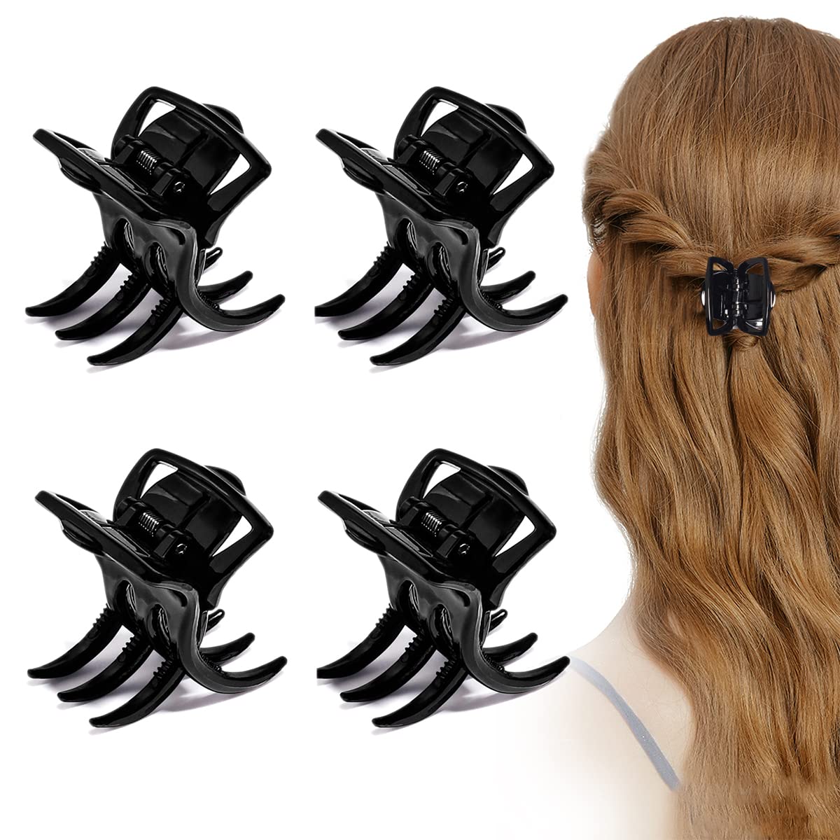 6 Pieces Morhom Jaw Clips, 1.3 Inch Hair Claw Clips for Thick or Medium Hair