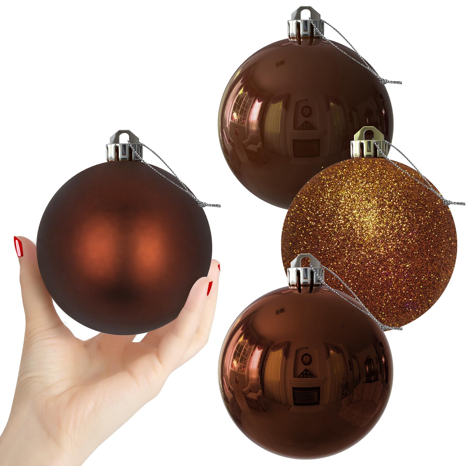 Bubblegun Pink 1.6" Small Christmas Balls Christmas Tree Decoration Ornaments Shatterproof Hanging Balls for Birthday Halloween Holiday Wedding Decorations Set of 12pcs