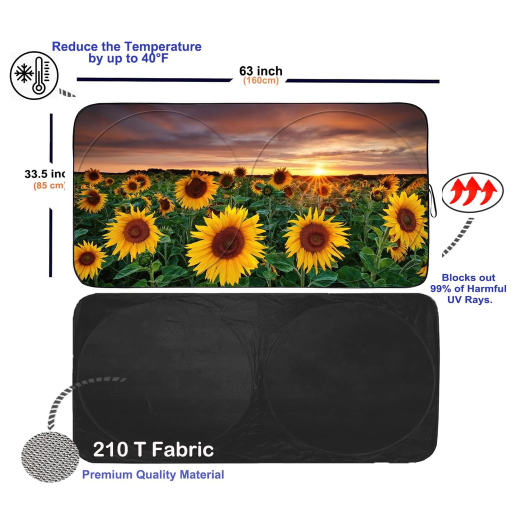 Gven Windshield Sun Shade for Car Front Window Cover Sunshades Visor Automotive Sun Shield for Full-Size Sedan & SUV, Mid-Size SUV, Sports Cars Mid-Size Pickup Truck Car Accessories(Abstract, L)