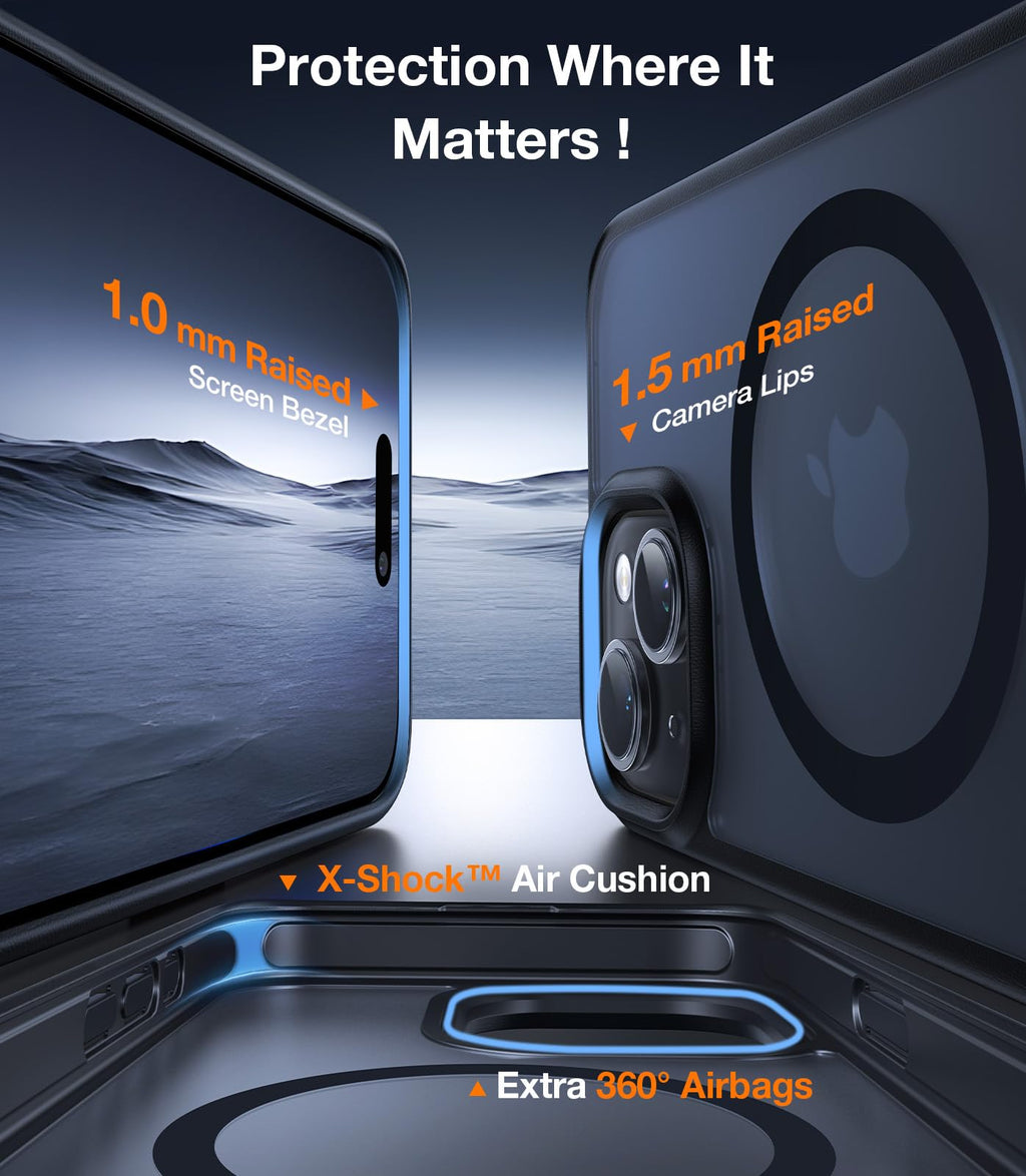 TORRAS for iPhone 13 Pro Max Case Translucent Black | Strong Magnetic & Seamless Stand, Fit for MagSafe, Military-Grade Drop Protection, Sturdy Adjustable Built-in Kickstand, Slim Matte Finish