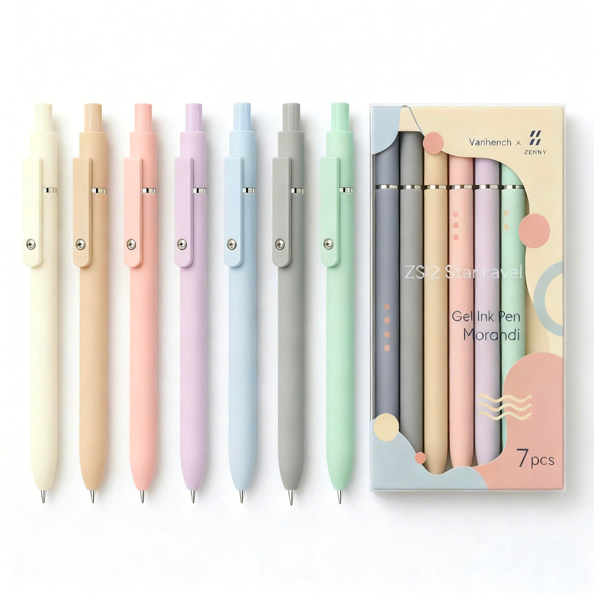 Vanhench 10Pcs Gel Pens, Black Ink Cute Pens for Trendy Stuff, Happy Birthday Gift Basket, Aesthetic Office Supplies (10PCS Gradient)