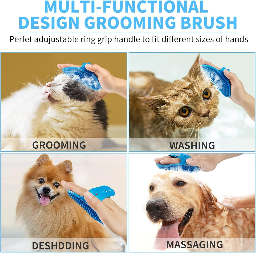 Professional 7 in 1 Dog Paw Cleaner for Dogs & Cats - Includes 1 Portable Paw Washer, 1 Bath Brush, 2 Dog Toothbrushes and 3 Absorbent Towels Note: Fits Paws up to 2 Inches Wide (Small, Black)