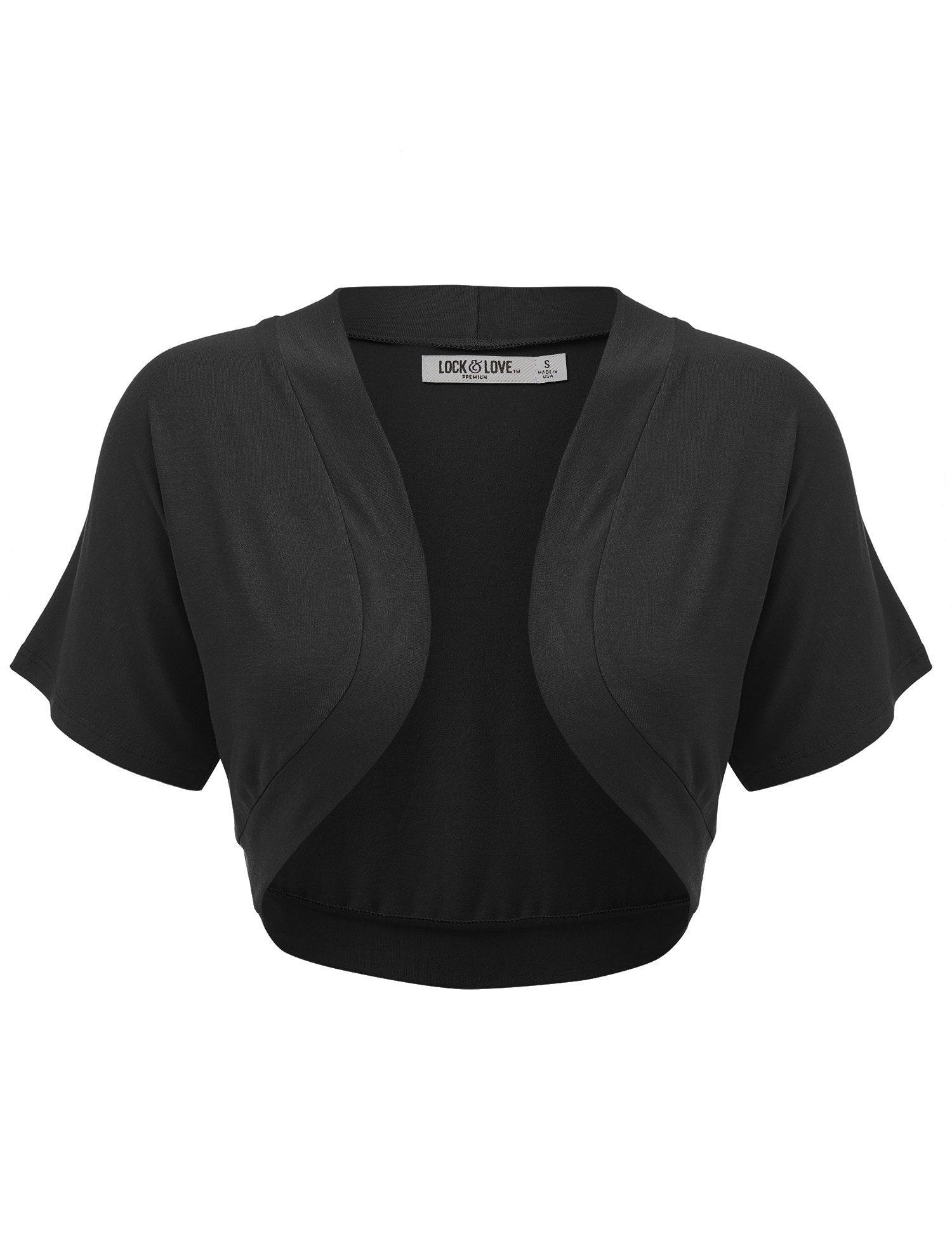Lock and Love Women's Versatile Open Front Lightweight Short Sleeve Bolero Shrug
