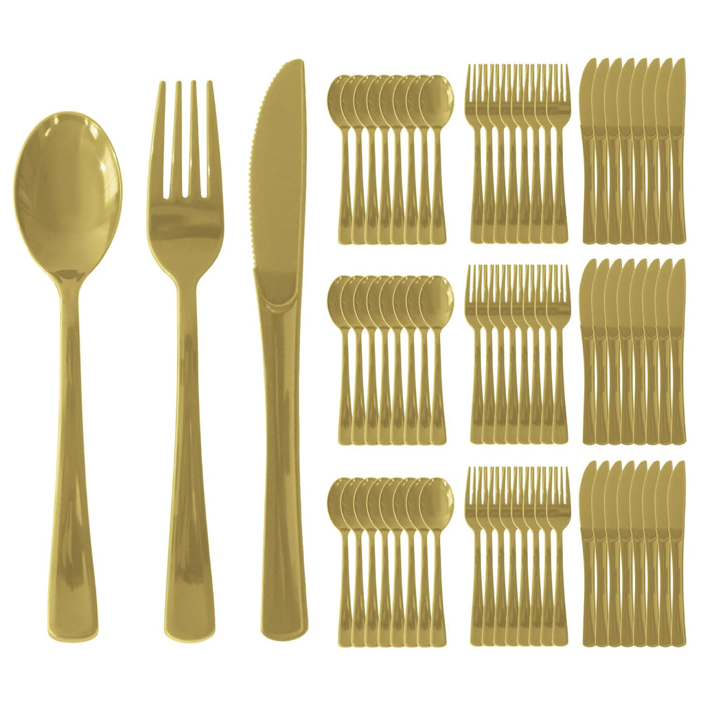 150 Pack Plastic Silverware,Disposable Cutlery Set Heavy Duty Utensil Sets 50 Forks 50 Knives 50 Spoons for Brithday, Wedding,Home School Party Picnics Restaurant Outdoor Events (Black)