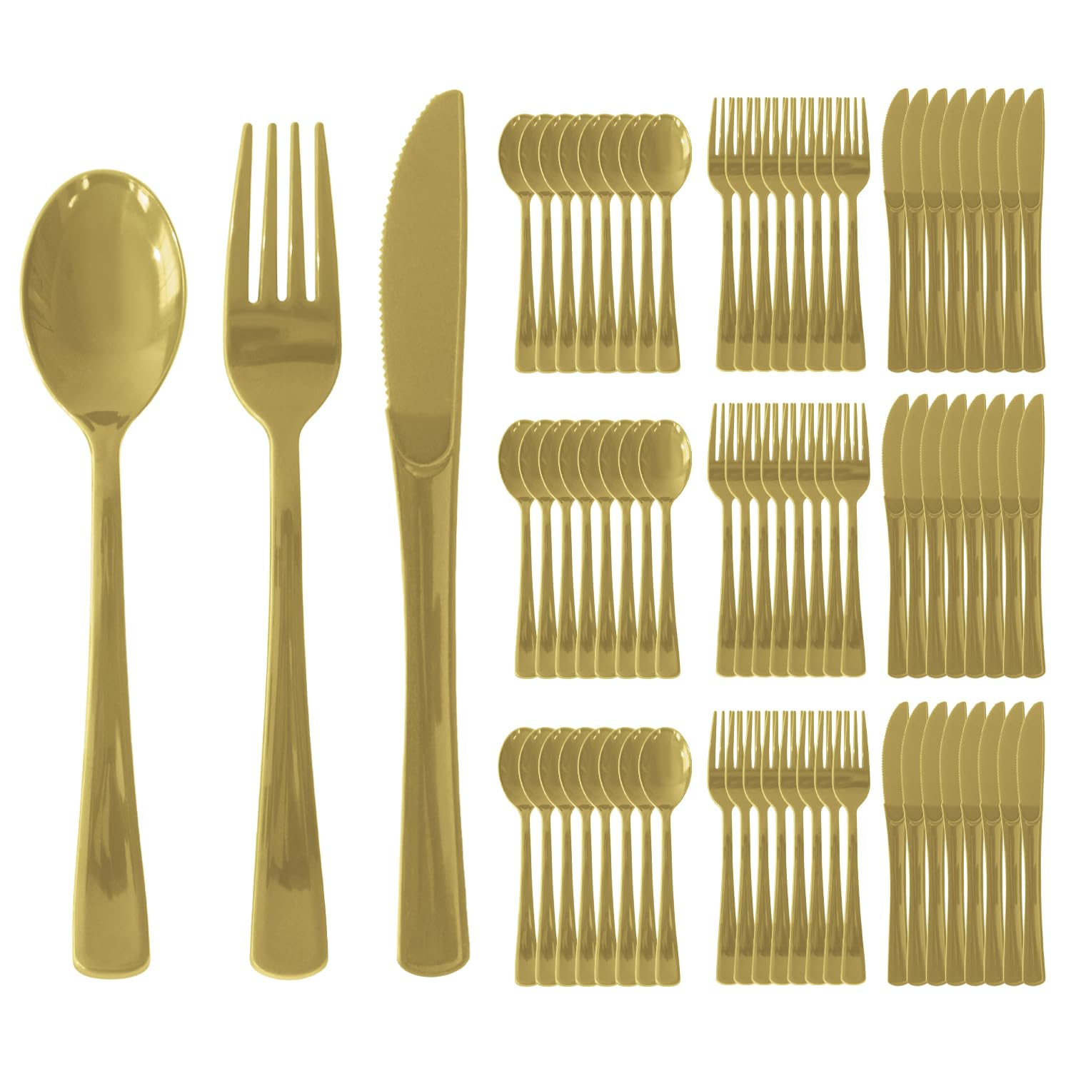 150 Pack Plastic Silverware,Disposable Cutlery Set Heavy Duty Utensil Sets 50 Forks 50 Knives 50 Spoons for Brithday, Wedding,Home School Party Picnics Restaurant Outdoor Events (Black)
