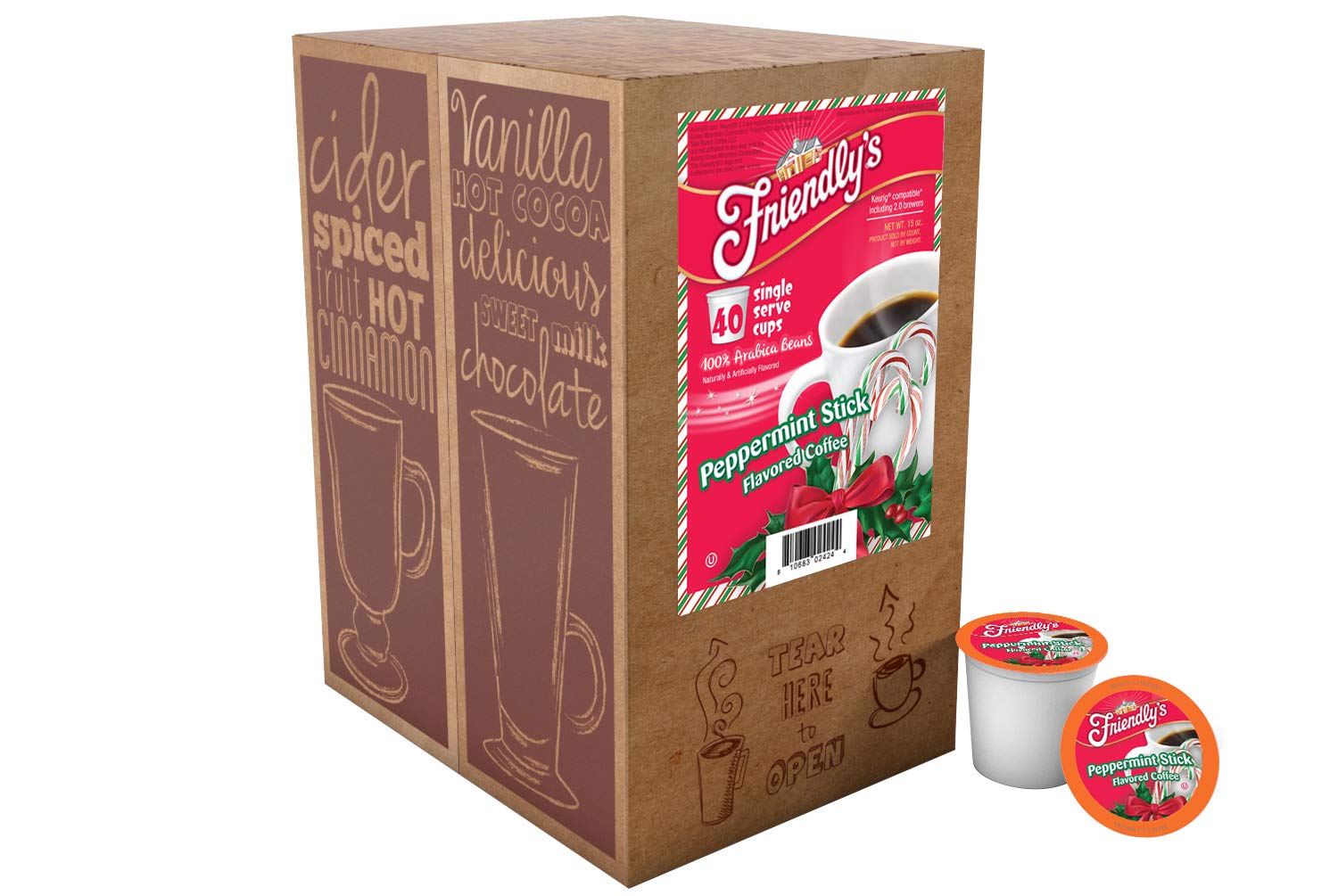 Friendly's Coffee Pods Assorted Flavored Ice Cream Variety Pack Compatible with Keurig K Cup Brewers, Assorted Variety Pack, 40 Count (Pack of 1)
