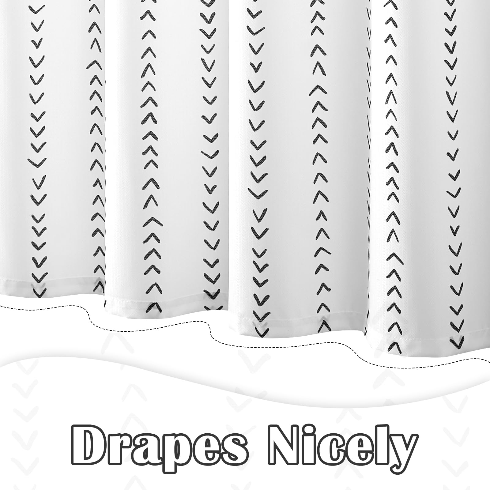 jinchan Small Stall Black and White Shower Curtain 36x72 Inches Inky Herringbone Chevron Zig Zag Waterproof Fabric Modern Farmhouse Shower Curtains for Bathroom with 7 Hooks