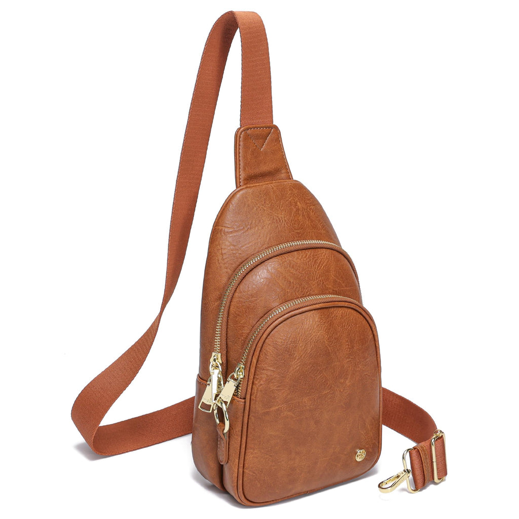 INICAT Small Crossbody Sling Bags Faux Leather Fanny Packs Purses for Women Everyday & Travel