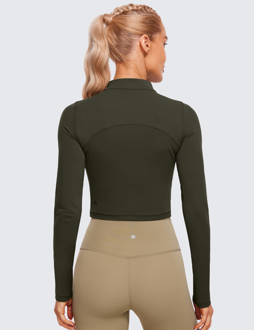 CRZ YOGA Butterluxe Mock Neck Long Sleeve Shirts for Women - Workout Casual Tops Turtleneck Crop Slim Fall Base Layer