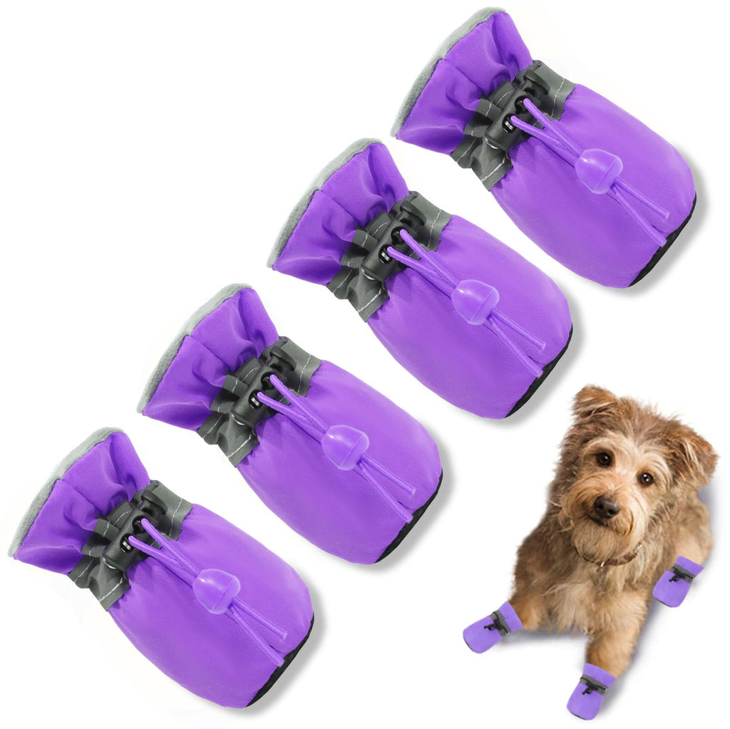 Dog Shoes for Hot Pavement, Summer Dog Boots & Paw Protector, Anti-Slip Sole Dog Booties with Reflective Straps Dog for Small Medium Dogs 4PCS (A-Pink, Size 3: 1.37"(Width))