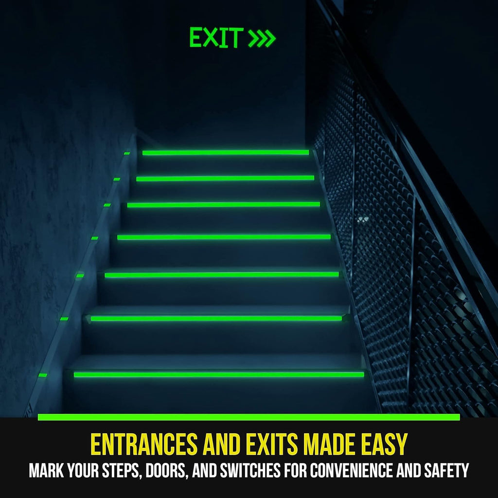 Lockport Glow in The Dark Tape - 2 Pack - 30 Ft x 1 in - Bright - Rechargeable - Reflective - Halloween Decoration, Christmas Decor, Night Decorations, Safety and Home Marking, Stairs, Exit Sign