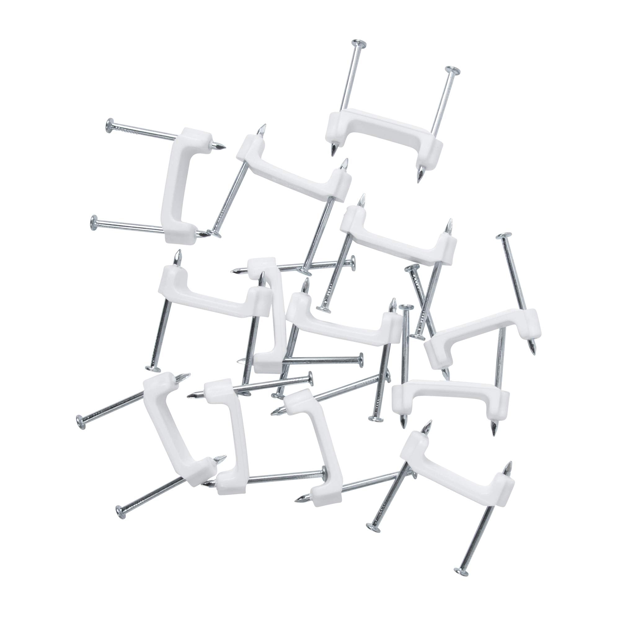 Gardner Bender PS-150Z Plastic Staple, ½ Inch., Secures Romex, UF & (NM) Non-Metalic Cable, Polyethylene - UV Resistant, Splinter Free, Application: 14/2, 12/2, 10/2 (NM) Non-Metalic Cable, 100 Pk., White