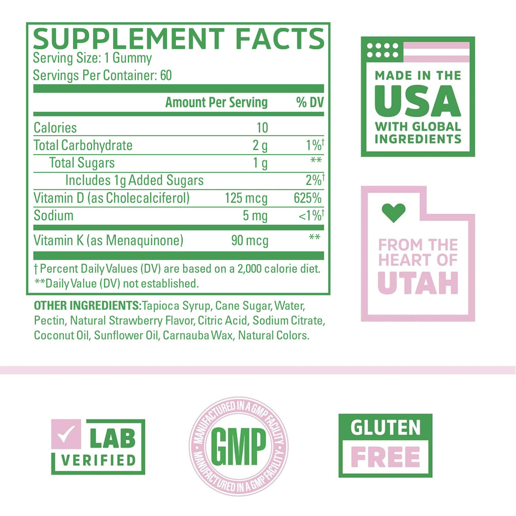Zhou D3+K2 - Vitamin D3 K2 Supplement for Women & Men, Immune Support Vit D3 and K2 Supplements, Pure Vegetarian Formula with 5000 IU of D3 and MK-7 - 60 Veggie Capsules (Pack of 1)
