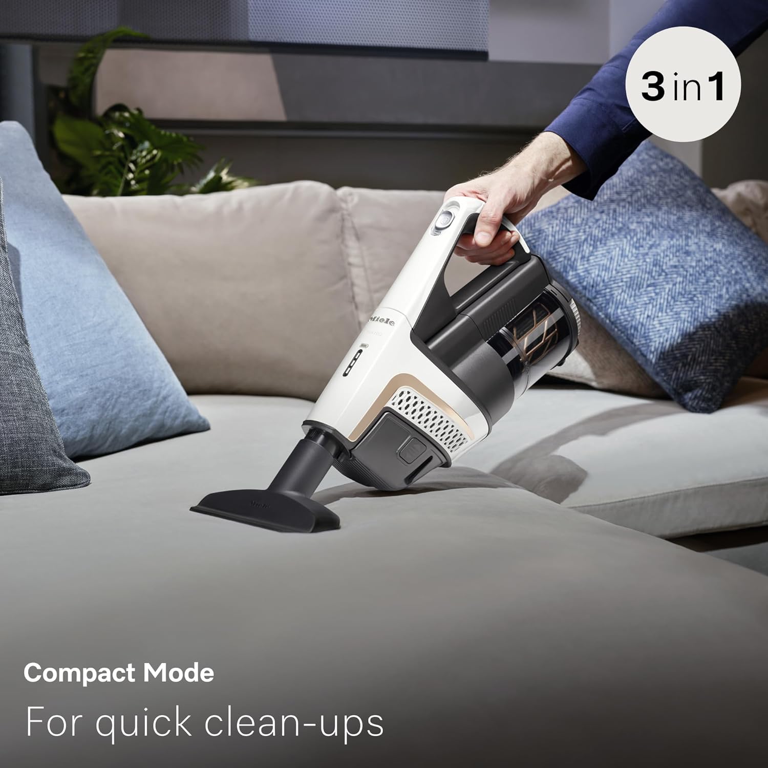 Miele Triflex HX2 Self-Standing Cordless Stick Vacuum Cleaner, 60 min runtime, Lotus White / Rose Gold