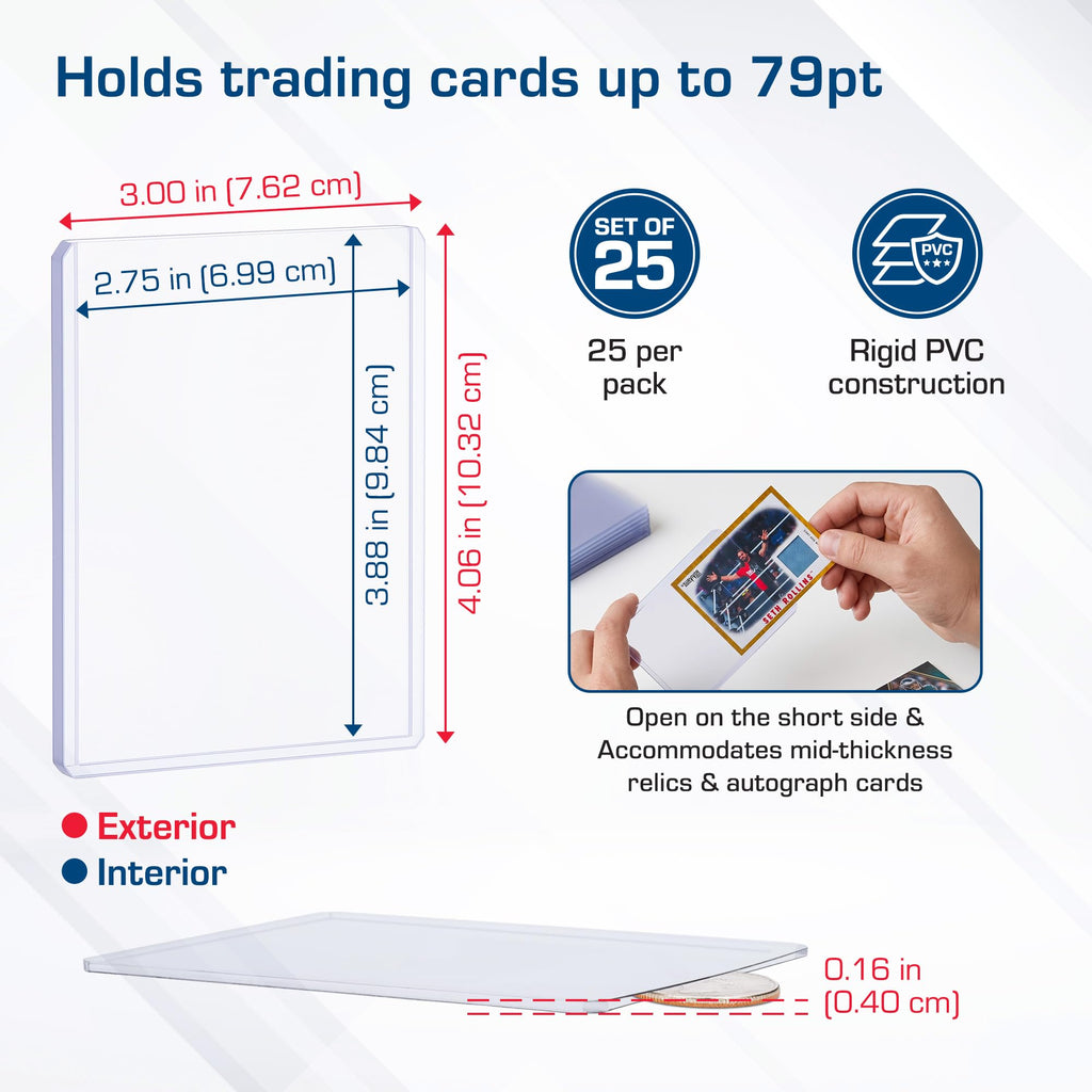 BCW 108 PT. Thick Card Topload Holder - Pack of 1 | Durable Rigid PVC Toploader | Toploaders for Memorabilia, Jersey, Patch, and Relic Cards