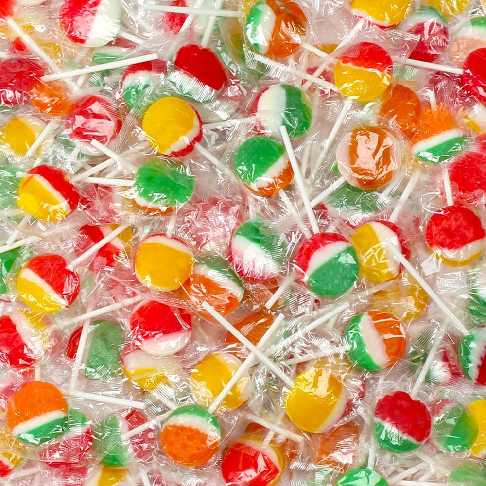 A Great Surprise Classic Lollipops - 3 Pounds - Individually Wrapped Candies - Flat Round Bulk Suckers For Kids, Doctors Office, Schools, Banks