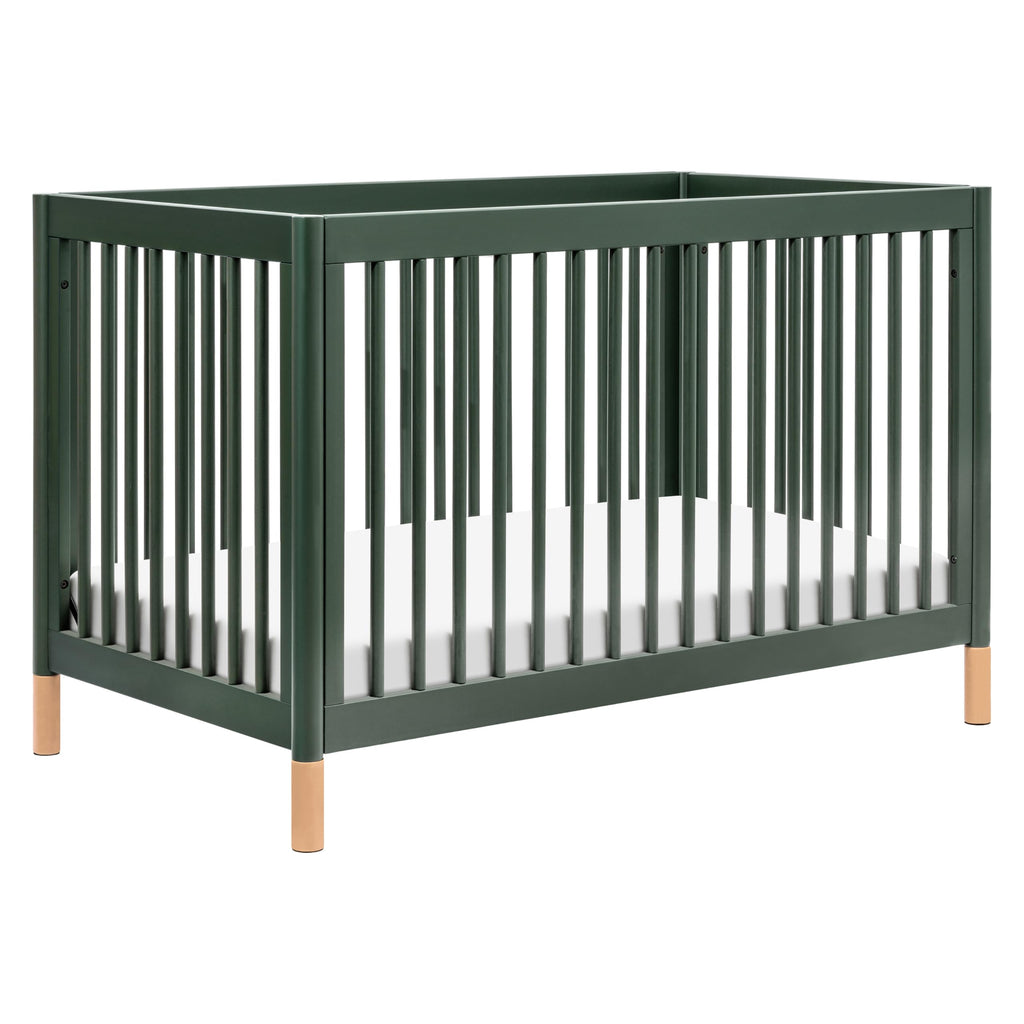 Babyletto Gelato 4-in-1 Convertible Crib with Toddler Bed Conversion in Natural Walnut and Brushed Gold Feet, Greenguard Gold Certified