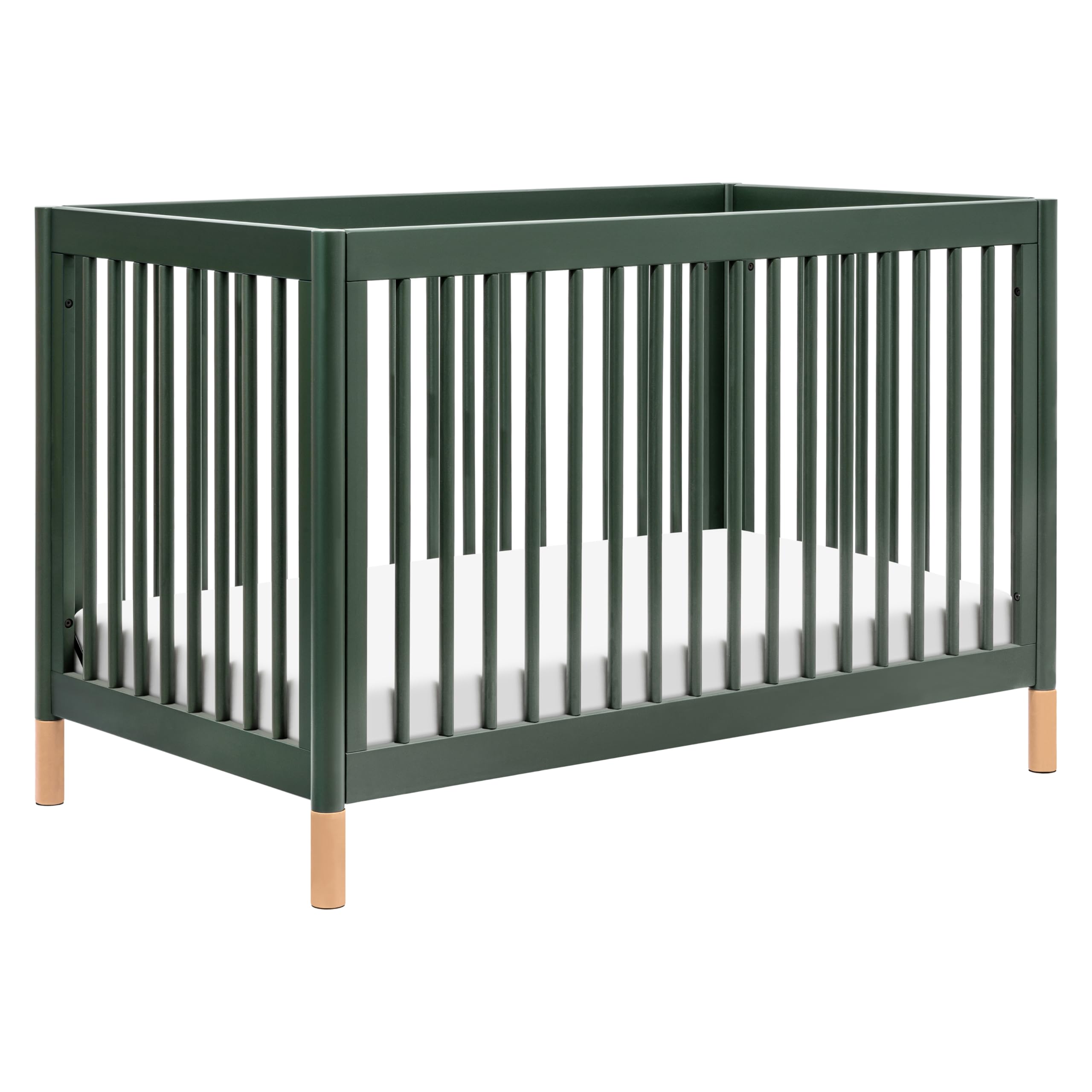 Babyletto Gelato 4-in-1 Convertible Crib with Toddler Bed Conversion in Natural Walnut and Brushed Gold Feet, Greenguard Gold Certified