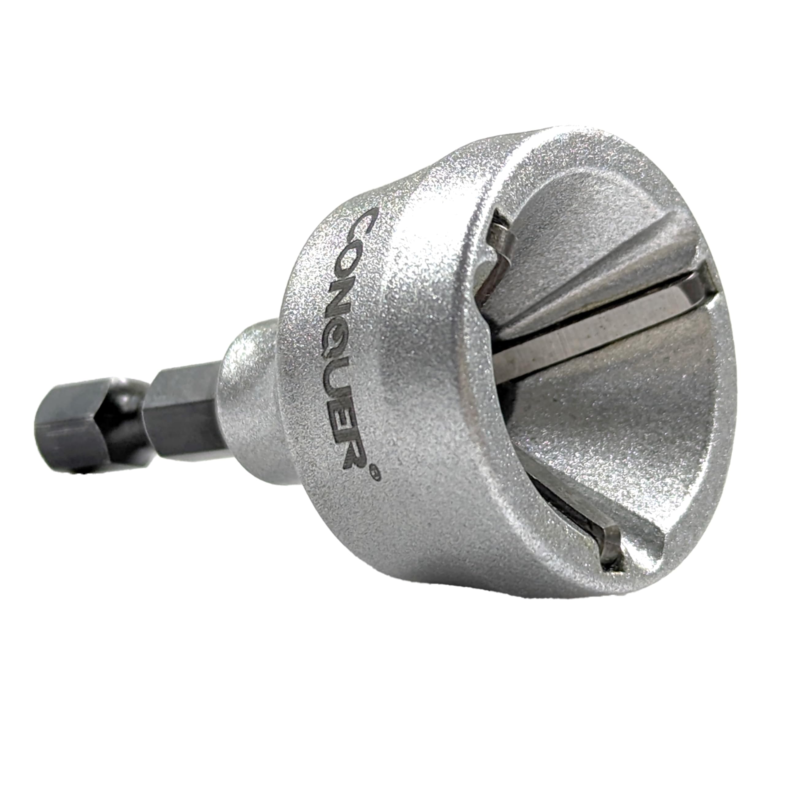 CONQUER Tools Deburring External Chamfer Tool, Premium Tungsten Blade, Deburring Drill Bit, Remove Burr Tools Quick Release Shank Fits for 1/2"-1 3/8"(13mm-35mm) Stainless Steel Burr Removal