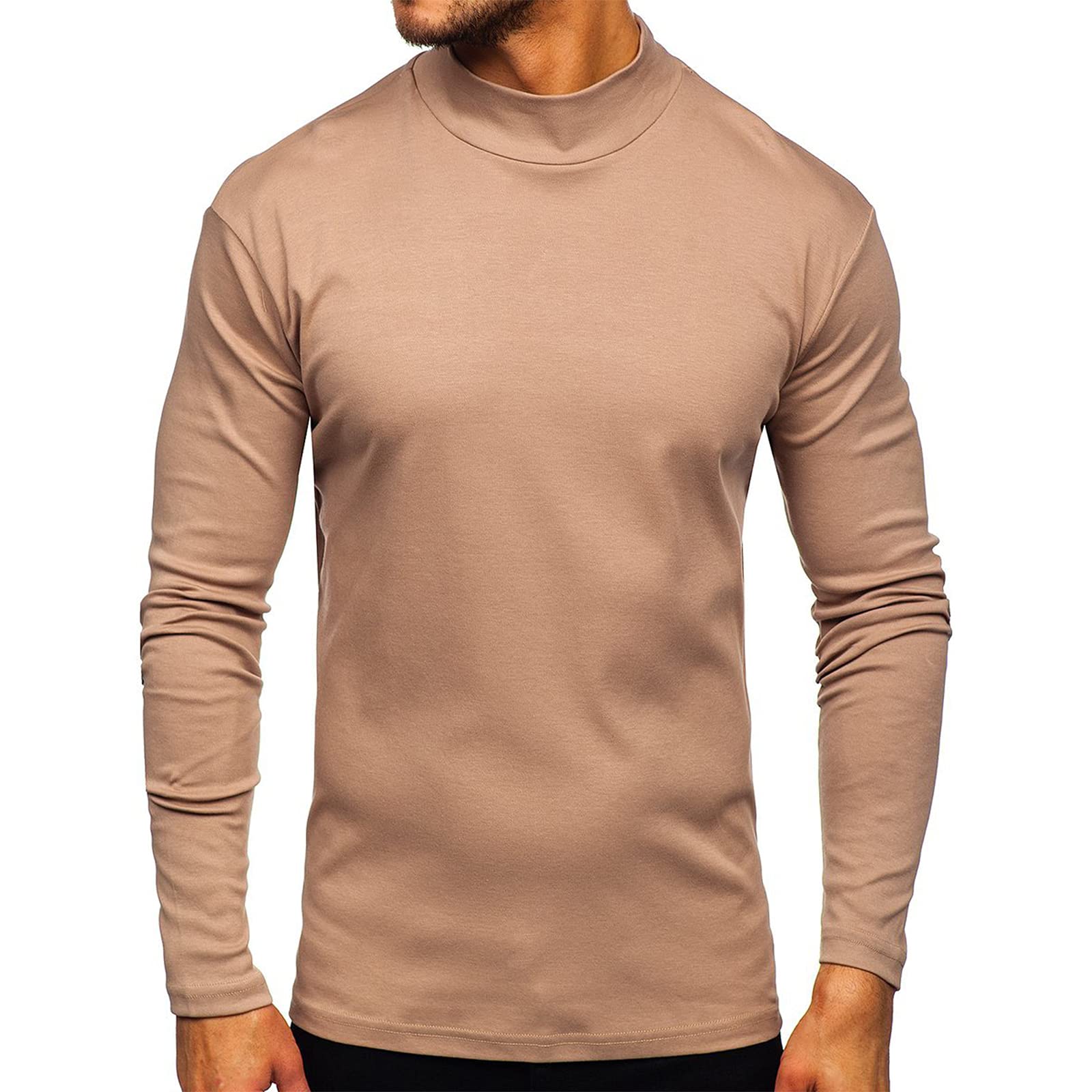 Rela Bota Mens Half Turtleneck Long Sleeve Pullover Basic Designed Undershirt Stretch Slim Fit Sweaters