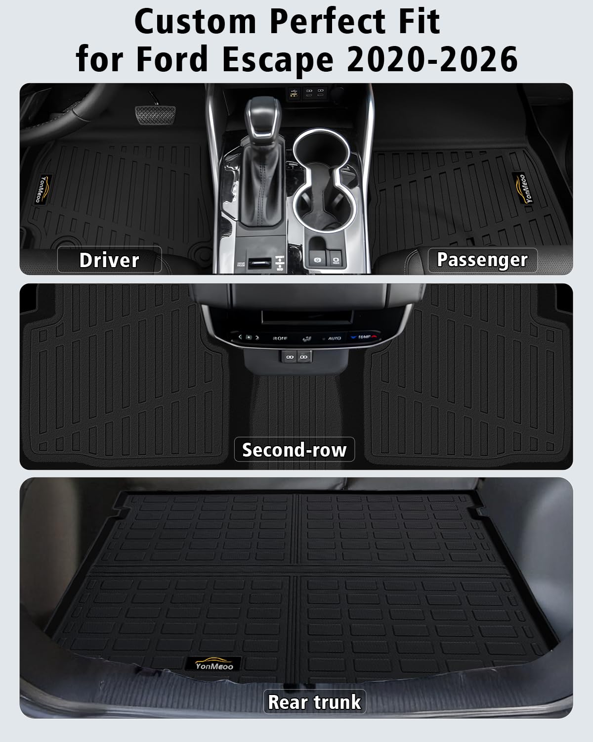 Floor Mats & Cargo Mat & Backrest Mat Custom for Toyota RAV4 Hybrid 2026 (Not for Cargo Area with Subwoofer) (Not for Phev), Door Sill Guards, All Weather TPE Floor Liners for RAV-4 2026 Accessories
