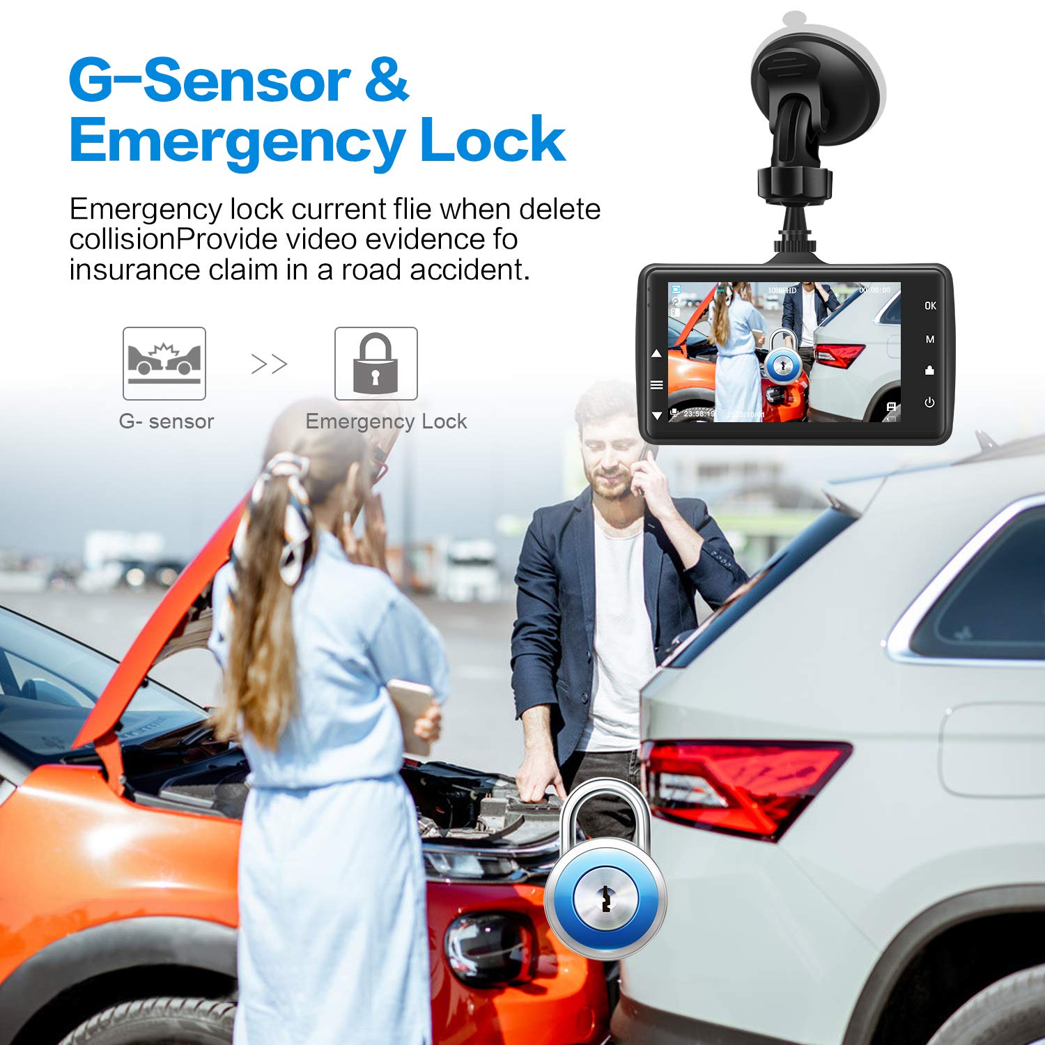 BOOGIIO Dash Cam Front and Rear with 64GB SD Card, 4K Dash Camera for Cars with APP, 5G WiFi Car Camera, Built-in G-Sensor, 170° Wide Angle, Night Vision, 24H Parking Mode,Loop Recording,3" IPS Screen