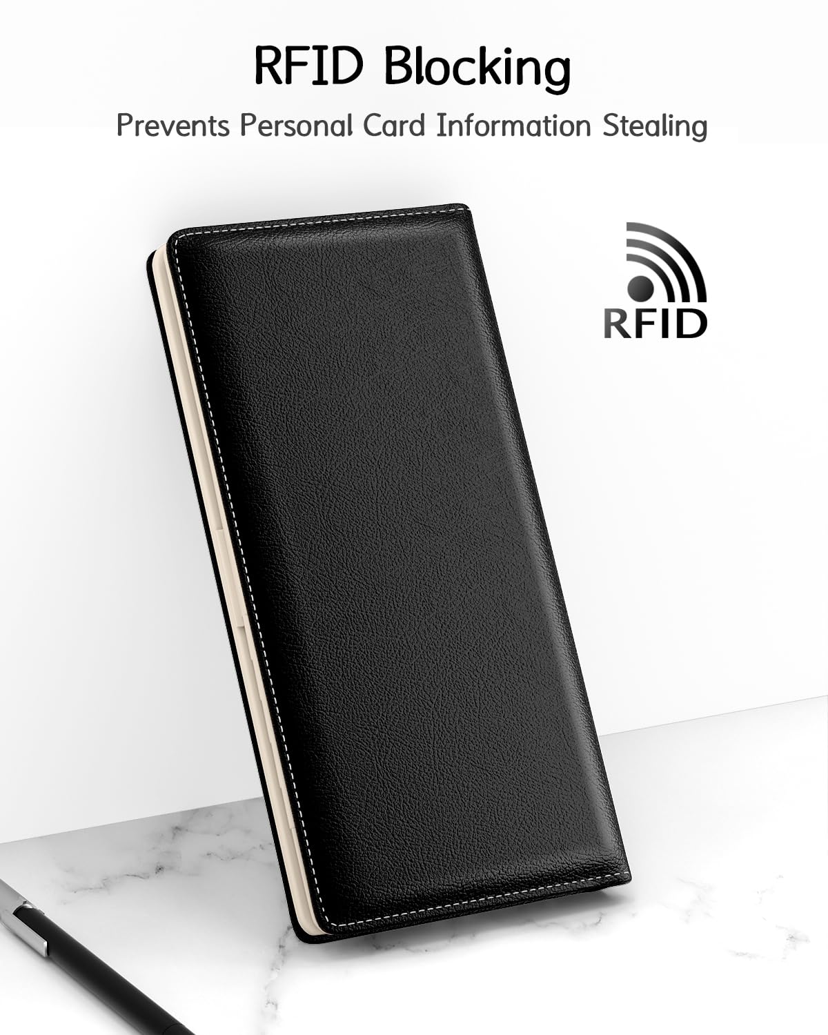 Nipichsha Womens Wallet, RFID Slim Wallets for Women, Thin Ladies Credit Card Holder Purse, Cute Leather Bifold Clutch Billfold with 11 Card Slots & ID Window, Abstract Boho Leaf