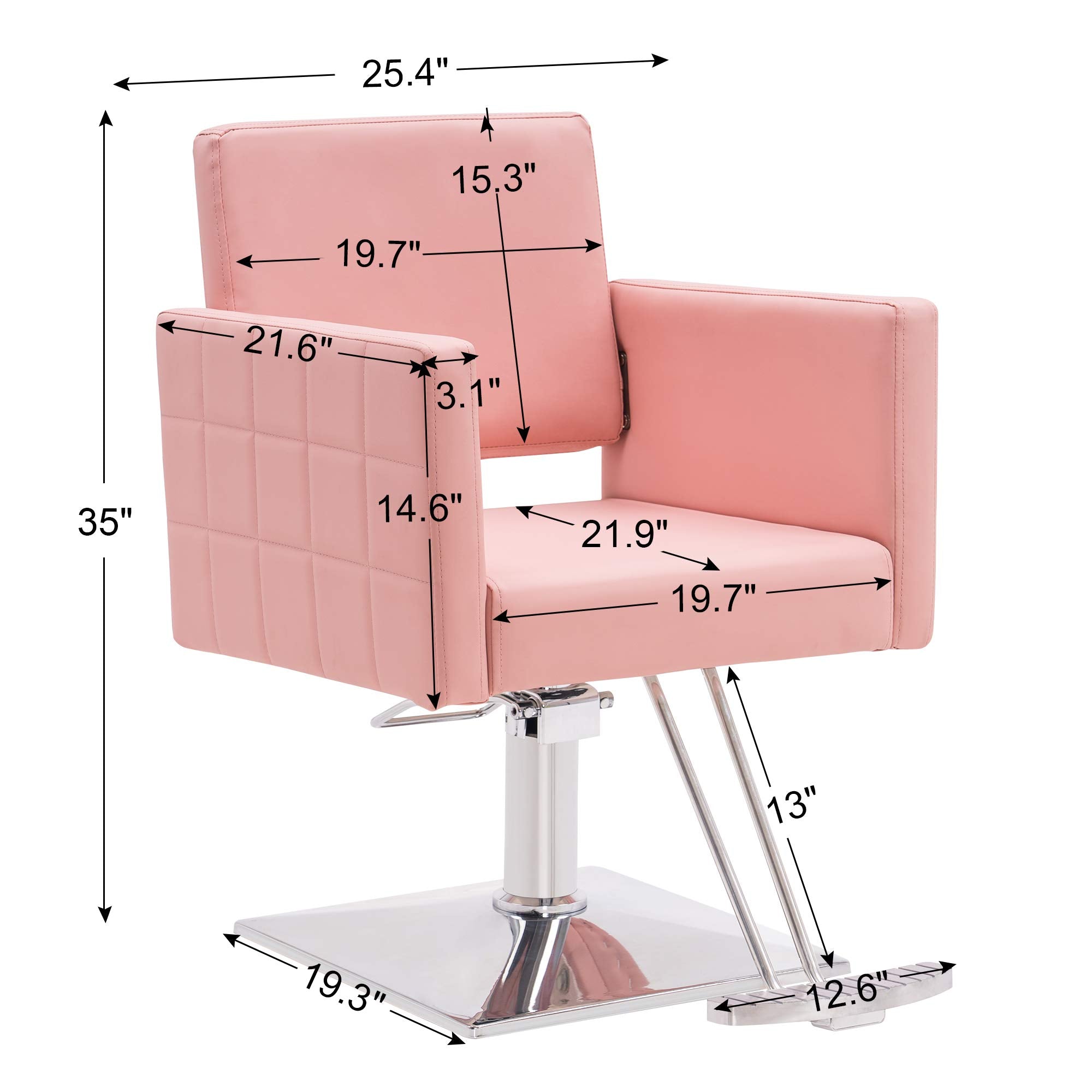 BarberPub Salon Chair for Hair Stylist, Hydraulic Stylist Chair, Adjustable Height, PVC Leather, 360 Degrees Swivel, Barbershop, Home Salon, Adult 8821 (Black)