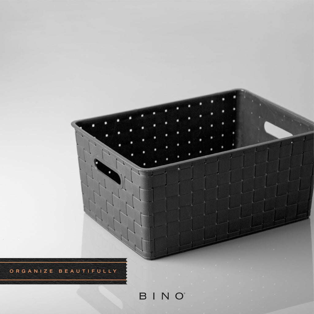BINO Plastic Basket, Small White, 5 Pack - Rectangular Cabinet Organizer, Multi-Use Storage Basket, Drawer and Cabinet-Friendly, Portable, Durable, Space Efficiency, Stock Management