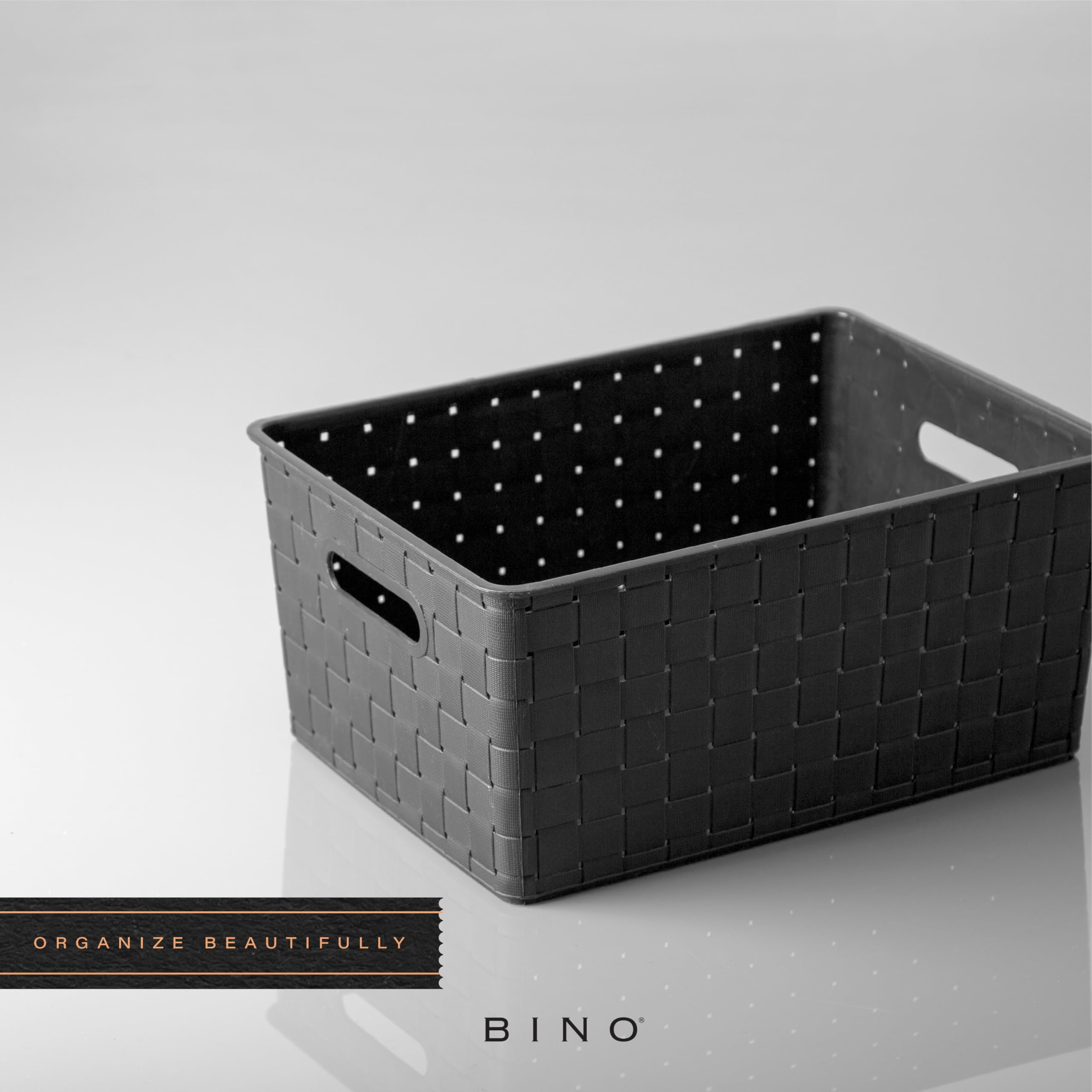 BINO Plastic Basket, Small White, 5 Pack - Rectangular Cabinet Organizer, Multi-Use Storage Basket, Drawer and Cabinet-Friendly, Portable, Durable, Space Efficiency, Stock Management