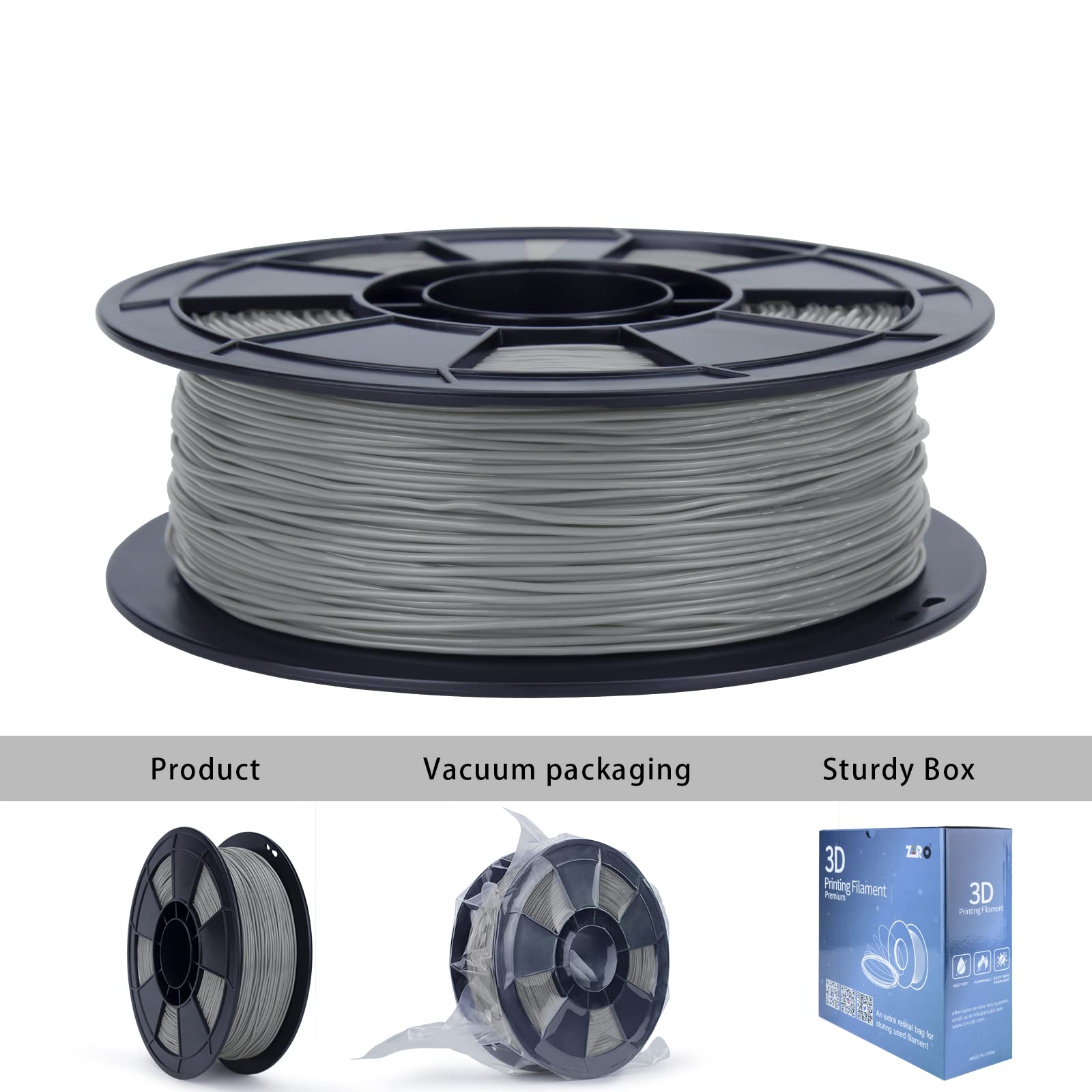 ZIRO TPU Filament 1.75mm 3D Printer Filament, Shore 95A Hardness TPU, Flexible Soft Material, 0.8KG/1.8lbs Spool, Fit Most FDM 3D Printers, Black