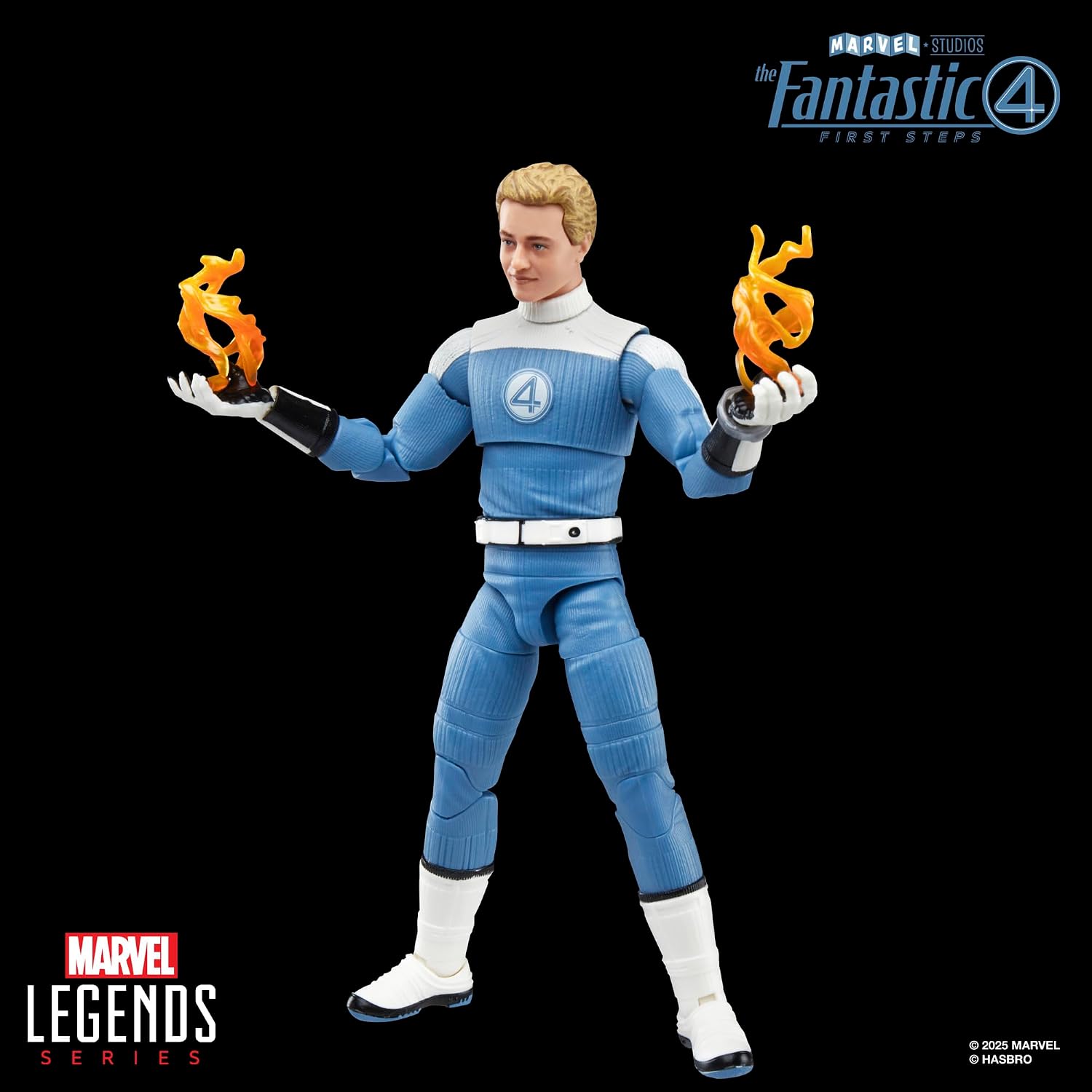 Marvel Legends Series Johnny Storm, The Fantastic Four: First Steps Movie Collectible 6 Inch Action Figure Toy