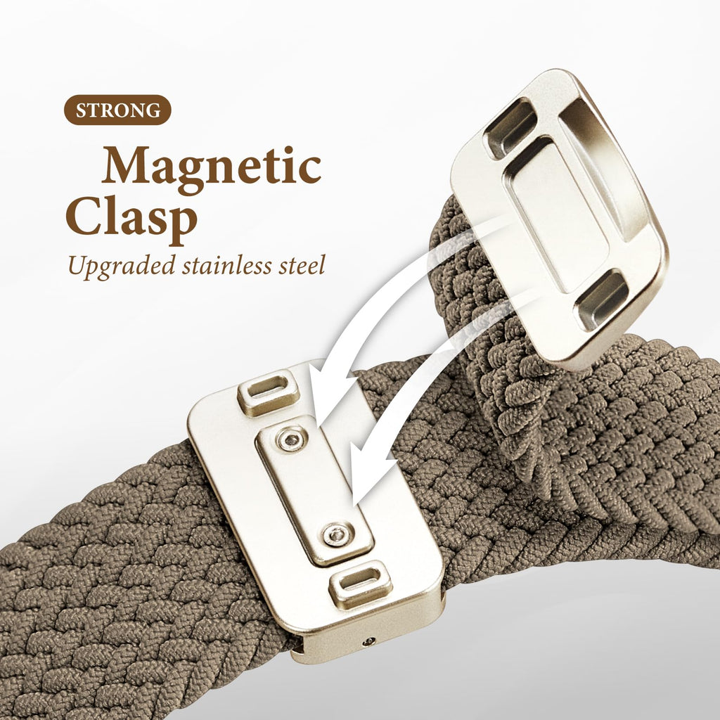 Braided Stretchy Bands with Magnetic Clasp Compatible for Apple Watch Band 38mm 40mm 41mm 42mm 44mm 45mm 46mm 49mm Women Men, Nylon Sport Solo Loop for iWatch Series 11 10 9 8 7 6 5 4 3 Ultra 3 2 1 SE