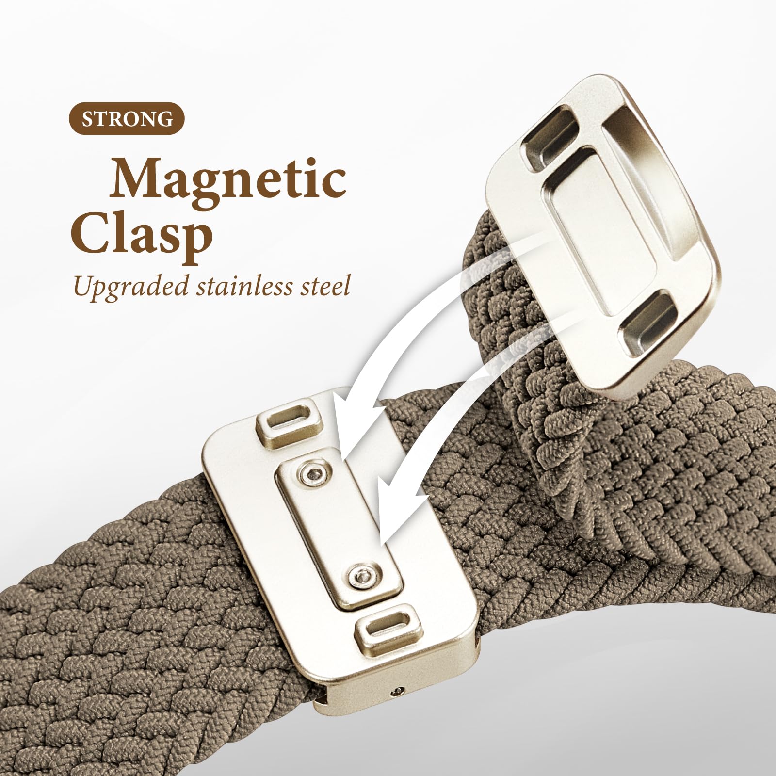 Braided Stretchy Bands with Magnetic Clasp Compatible for Apple Watch Band 38mm 40mm 41mm 42mm 44mm 45mm 46mm 49mm Women Men, Nylon Sport Solo Loop for iWatch Series 11 10 9 8 7 6 5 4 3 Ultra 3 2 1 SE