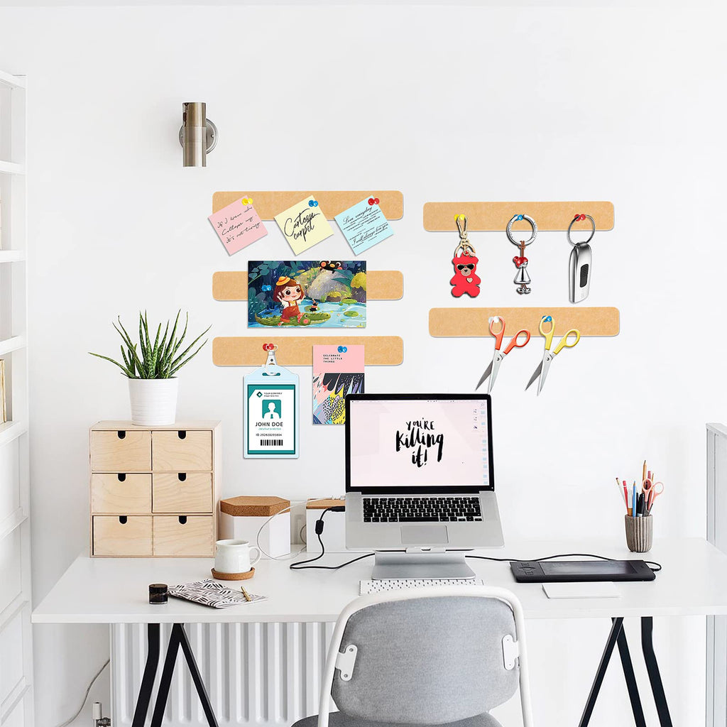 Felt Bulletin Board, 15.7''X 11.8'' corkboard Pin Board for Bedrooms Offices Home Wall Decoration, Self Adhesive Cork Board with 35 Push Pins for Paste Notes, Photos, Schedules (2 Pack)