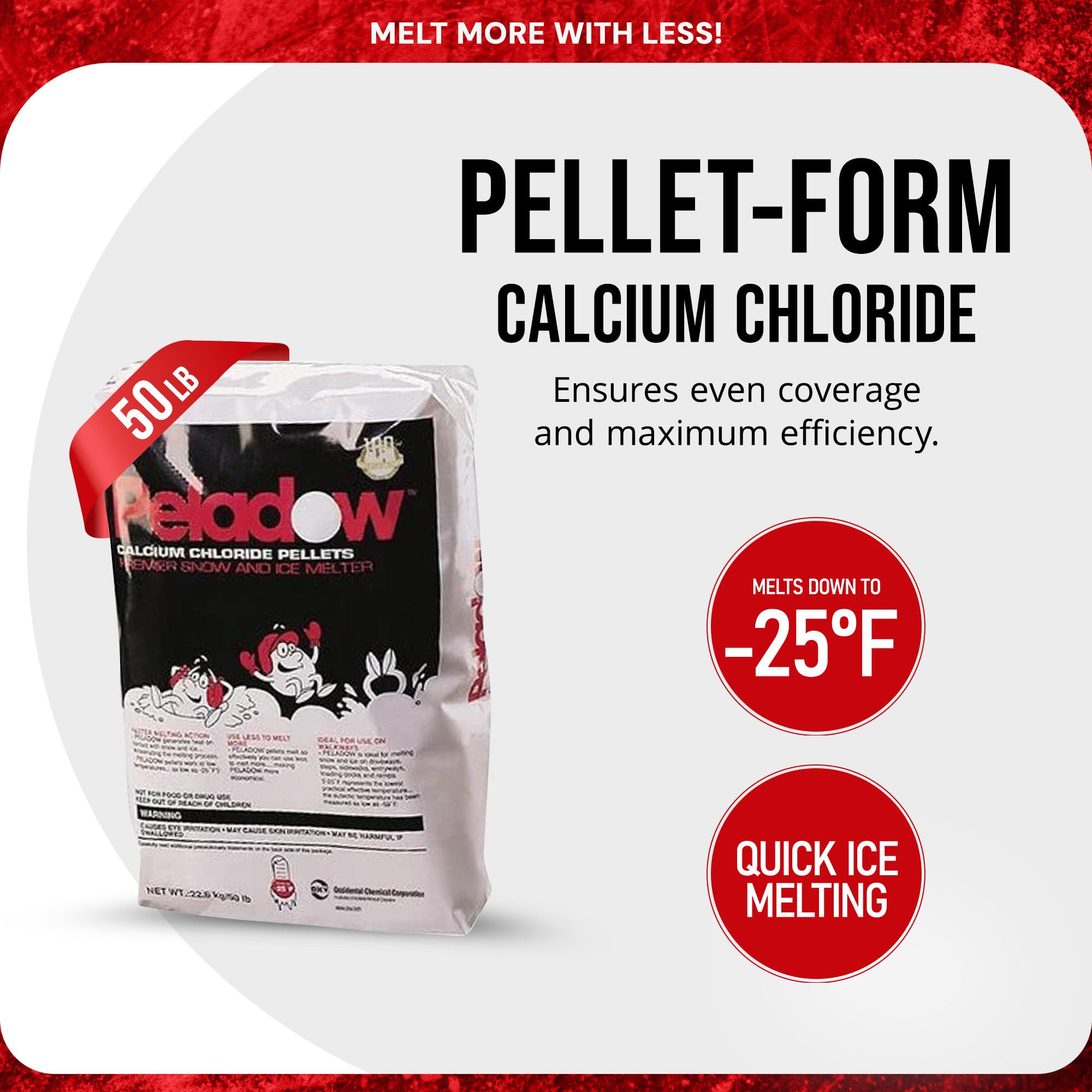 Calcium Chloride Pellets Snow and Ice Melter, 50 lb.
