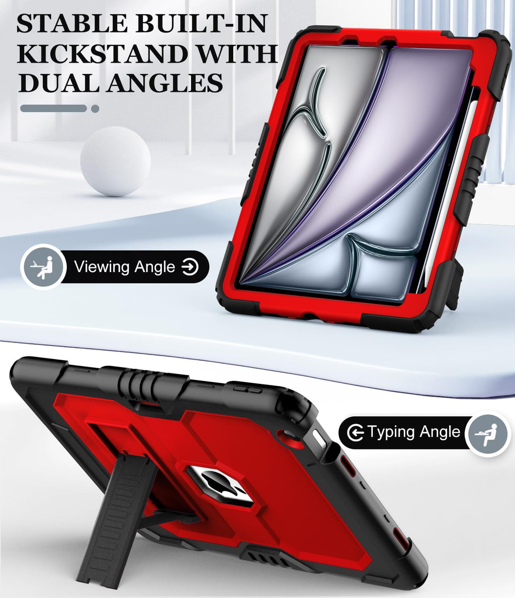 OKP Case for iPad 9th/ 8th/ 7th Generation (2021/2020/2019), Heavy Duty 10.2 inch iPad Shockproof Rugged Protective Cover with Built-in Stand, Hard iPad 9 8 7 Gen Cases for Kids Girls Boys, Black