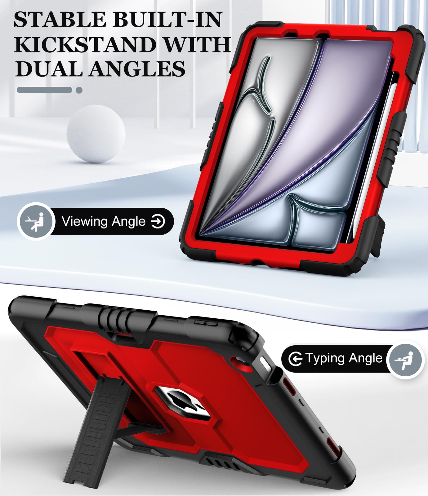 OKP Case for iPad 9th/ 8th/ 7th Generation (2021/2020/2019), Heavy Duty 10.2 inch iPad Shockproof Rugged Protective Cover with Built-in Stand, Hard iPad 9 8 7 Gen Cases for Kids Girls Boys, Black