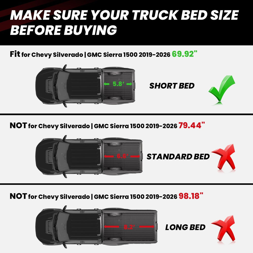 LASFIT Truck Bed Mat for 2009-2016 Ford F250 F350 F450 6.75ft Super Duty 81.9'' Bed Liner(Not fit with Drop-in Bed Liner), TPE 100% All Weather Car Bed Mat for F-250 F-350 F-450,1PCS Black