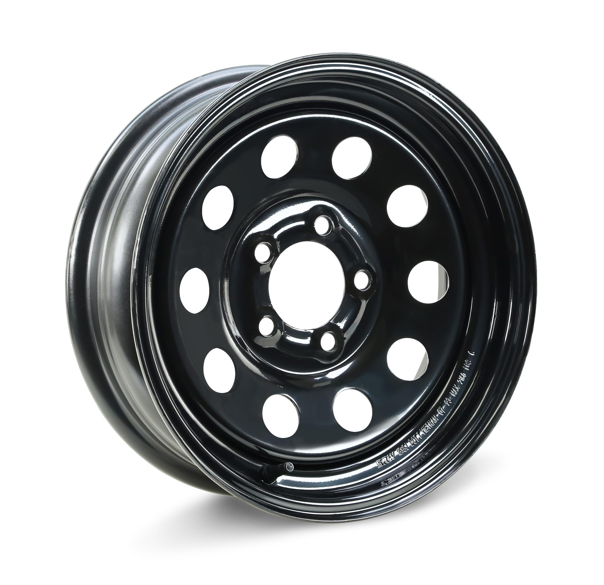 WINDA Trailer Tire Wheel Assembly ST205/75R14 8-Ply D 105L 5 Lug on 4.5" PCD Black Mod Rim