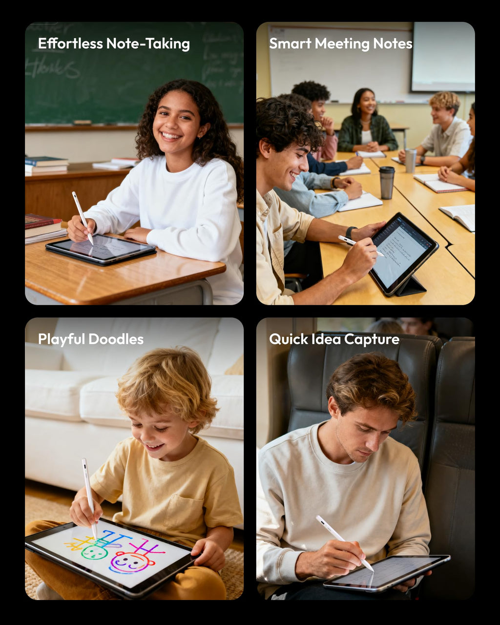 Metapen Pencil Air8 Pro for iPad 2018-2026, Ultra-Quiet, 2X Fast Charging, Palm Rejection Stylus Pen for iPad a16/11/10/9/8/7/6th Gen, Pro 12.9/11/13-inch M4, Air 3/4/5/M2/M3/M4, Mini 5/6th