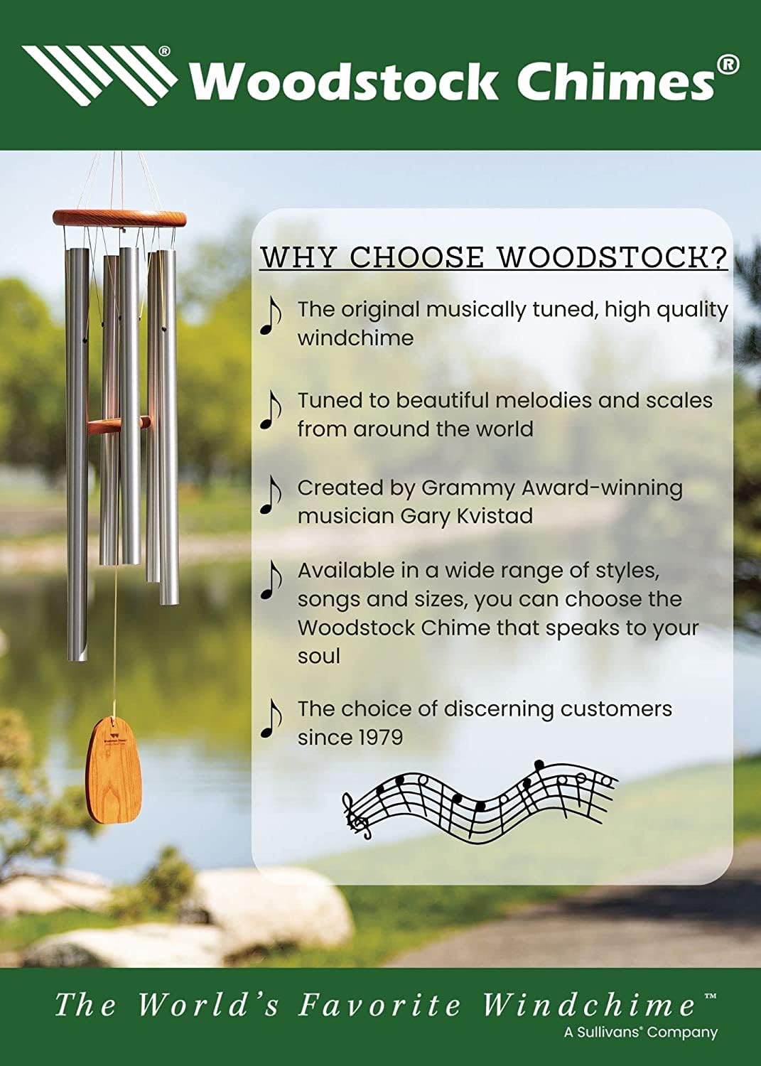 Woodstock Wind Chimes Zenergy Solo Hand Chime, Silver (7") Musically Tuned for Meditation, Yoga and Mindfulness, Bell Percussion Instrument For Teachers and Classrooms