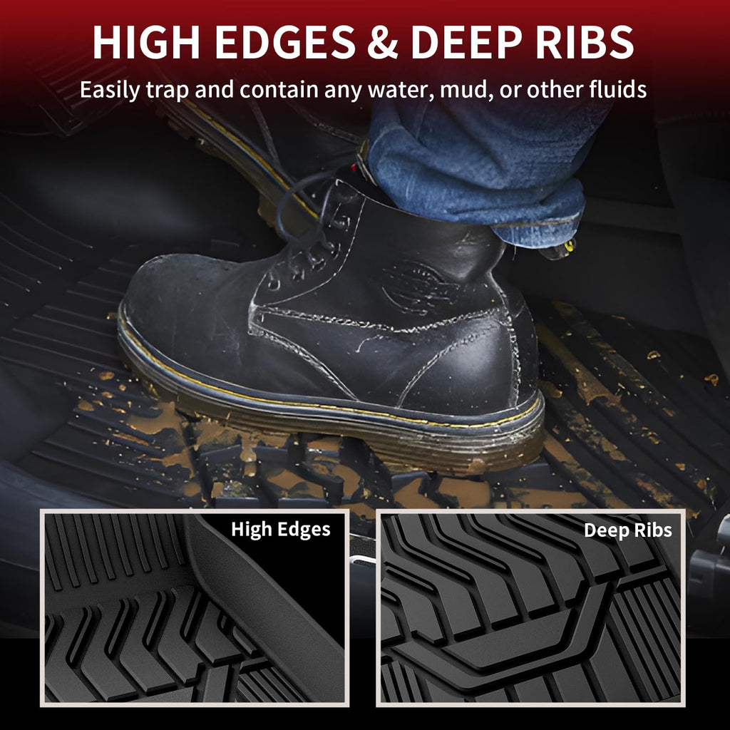 LASFIT Cargo Mat & Backrest Mats for Nissan Armada/Infiniti QX80 2019-2024, All Weather TPE Custom Fit Easy Clean Durable No-Curling Trunk Mat for Armada & QX80, Black