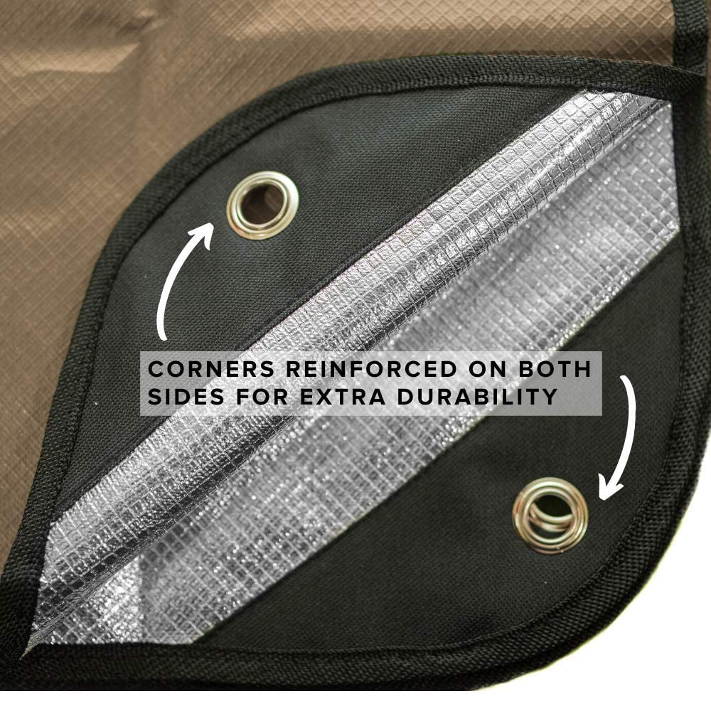 Arcturus Insulated Tarp, Reusable Heavy Duty Thermal Survival Blanket – 60x82in, Reflects 90% Body Heat, Waterproof, Windproof, 3-Layer Design, Reinforced Grommets, Black